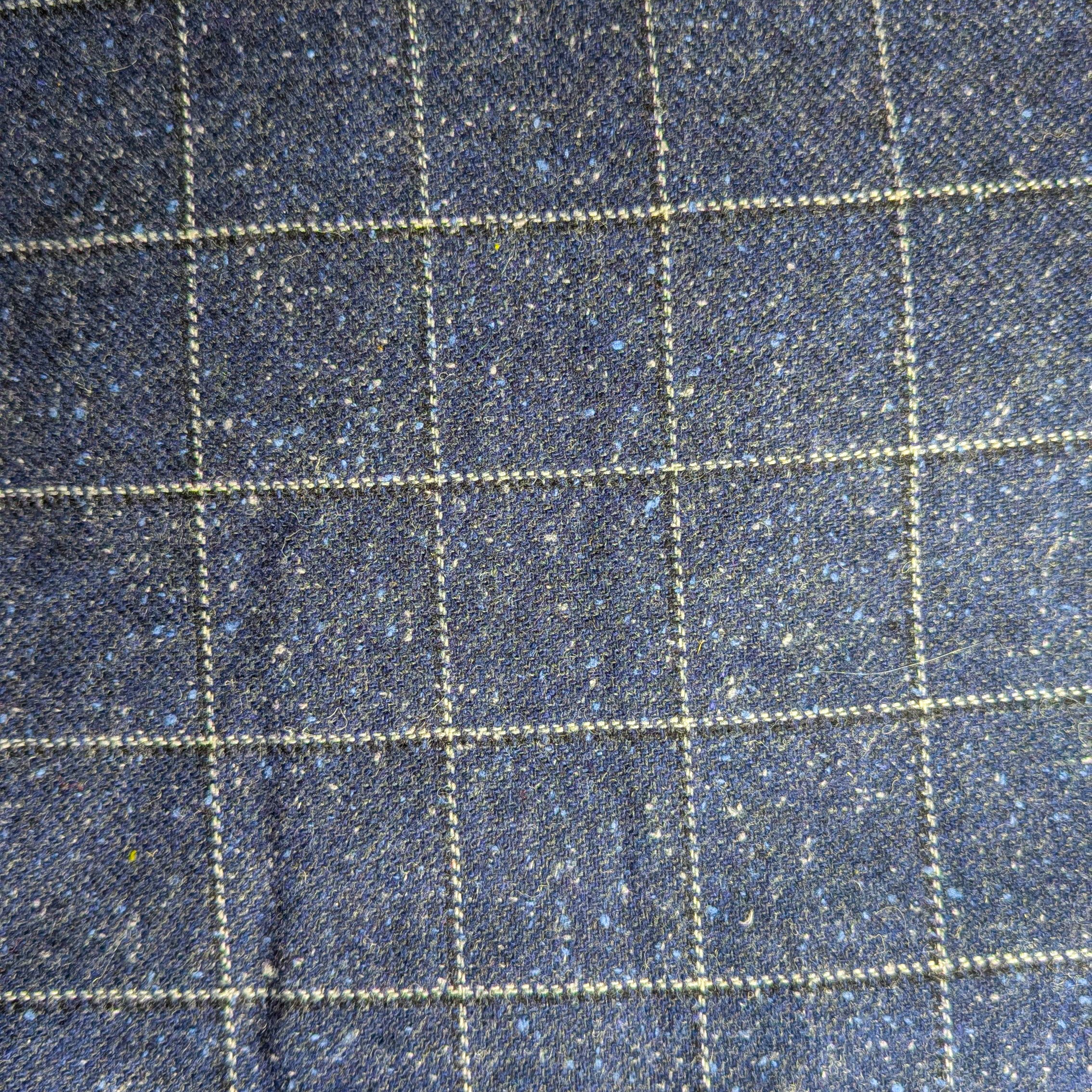 Lainage carreaux bleu marine