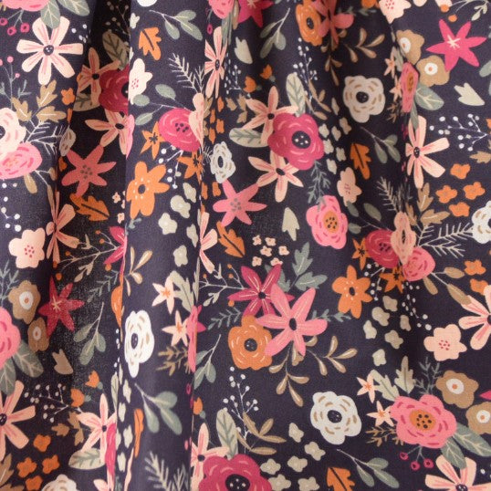 Fleurs rose fond marine