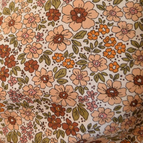 Fleurs vintage marron