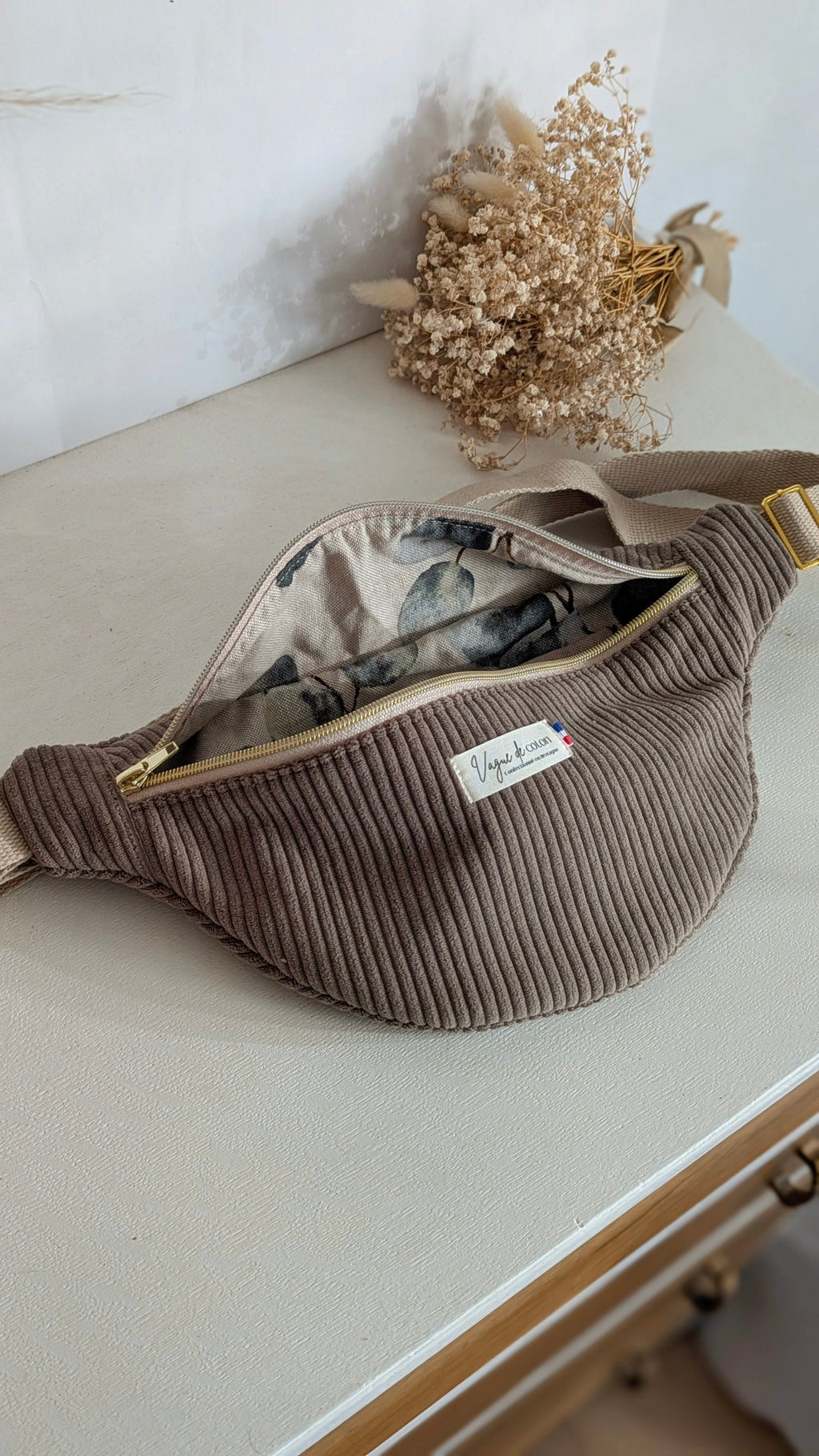 Sac banane Velours de coton
