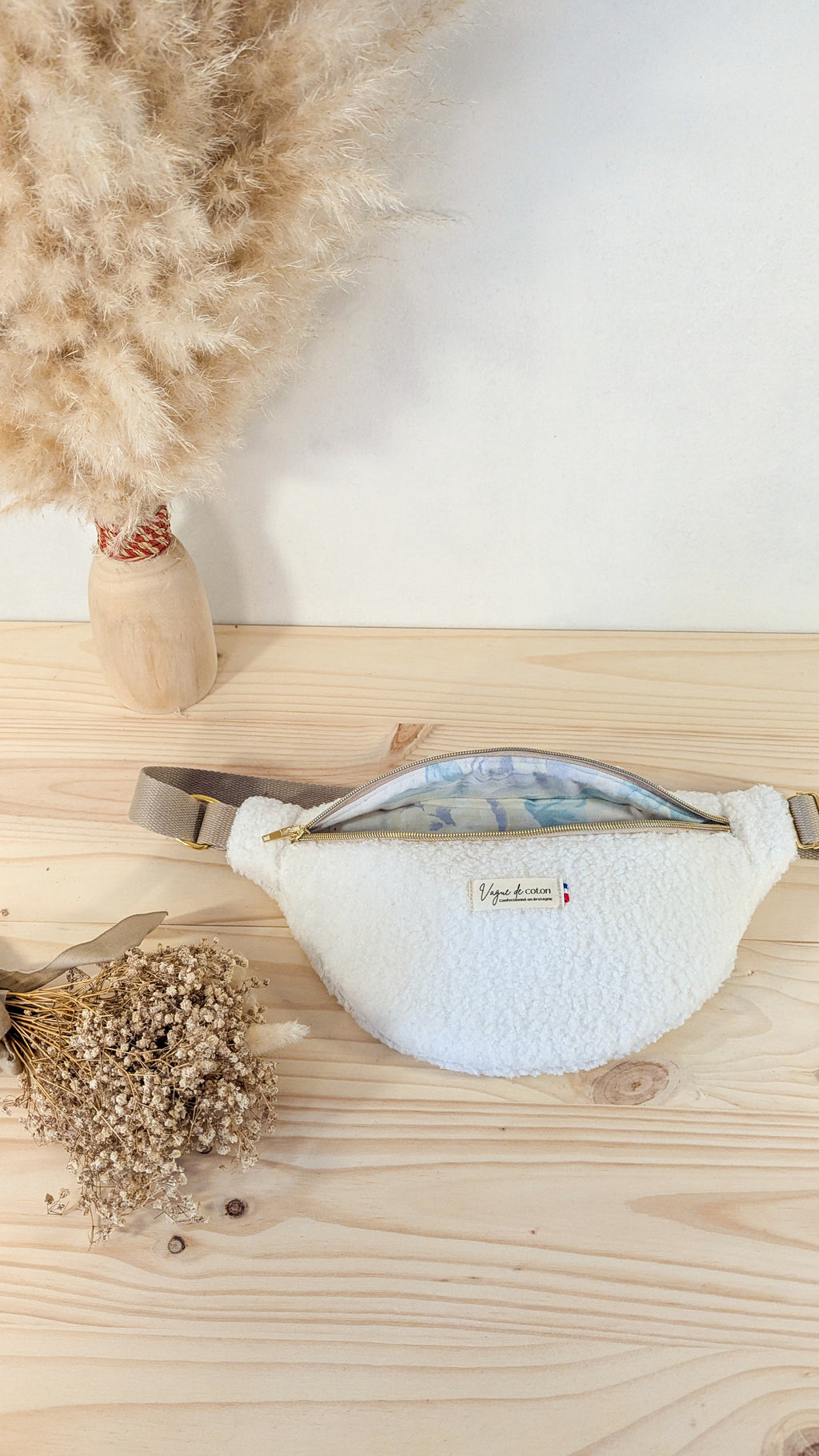 Sac banane Sherpa blanc