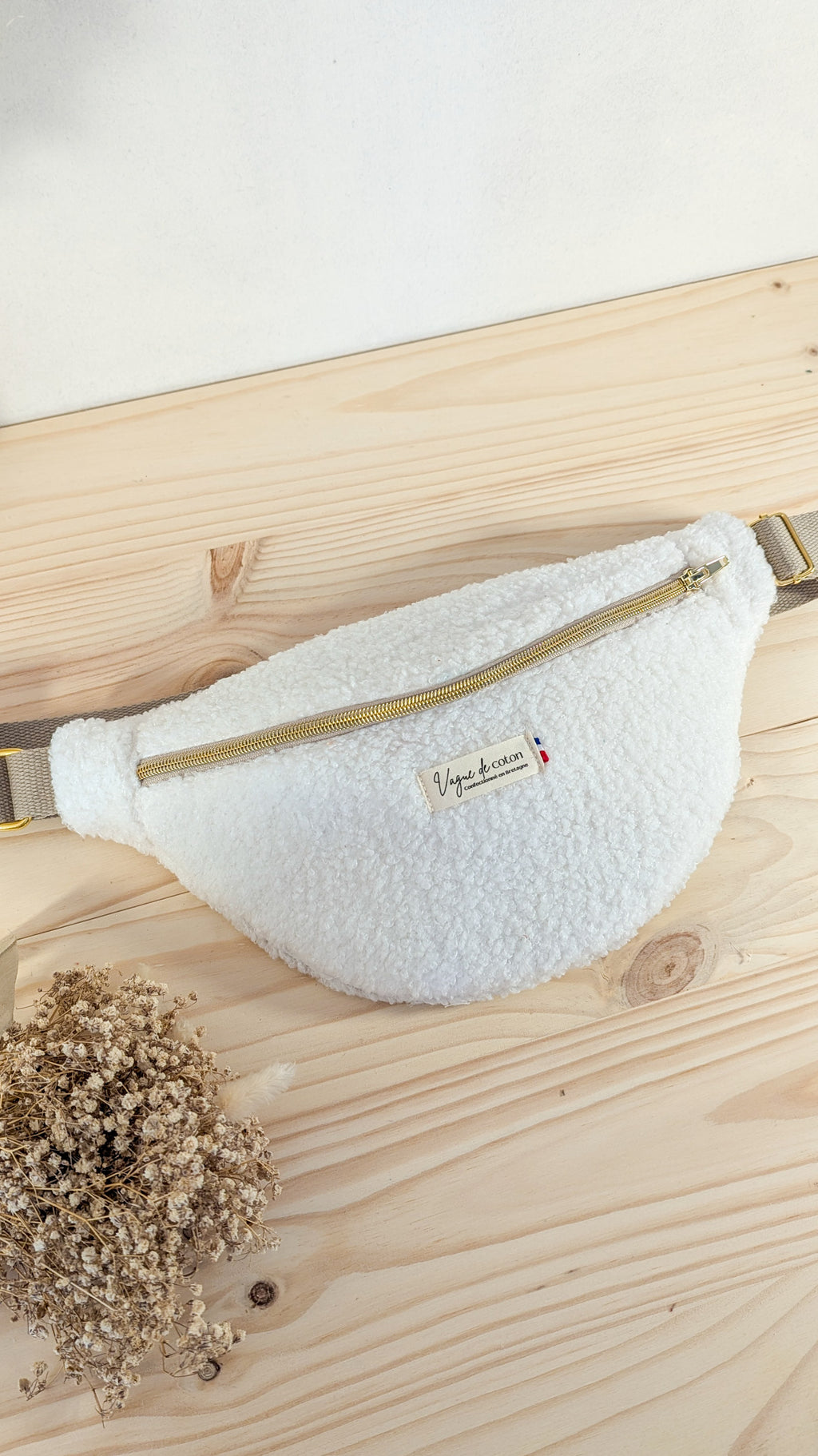 Sac banane Sherpa blanc