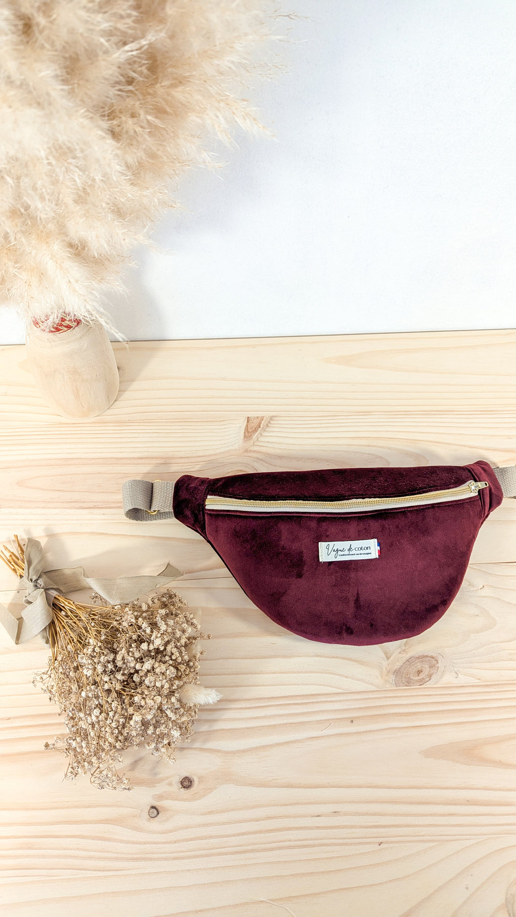 Sac banane Suédine bordeau