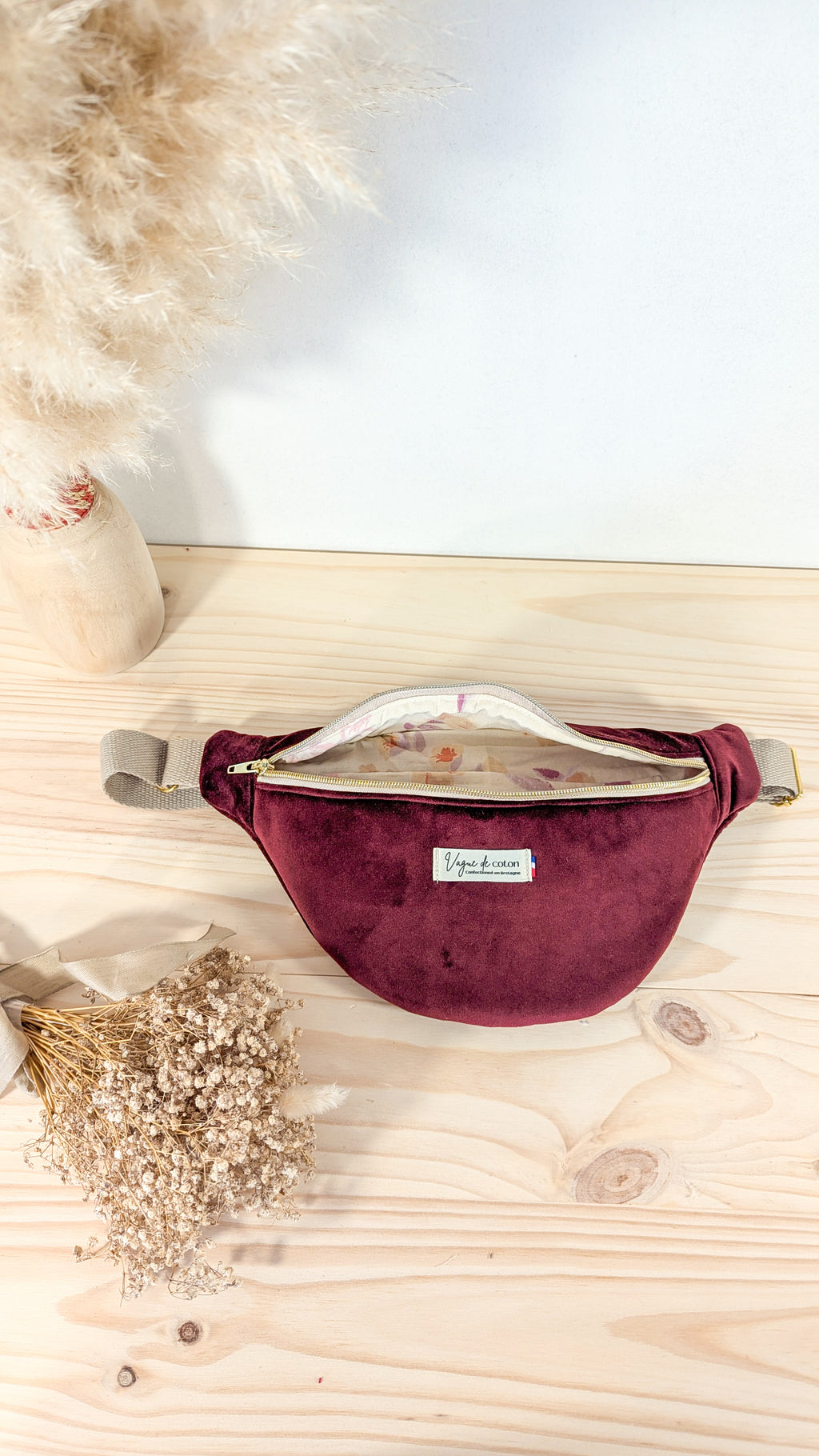 Sac banane Suédine bordeau