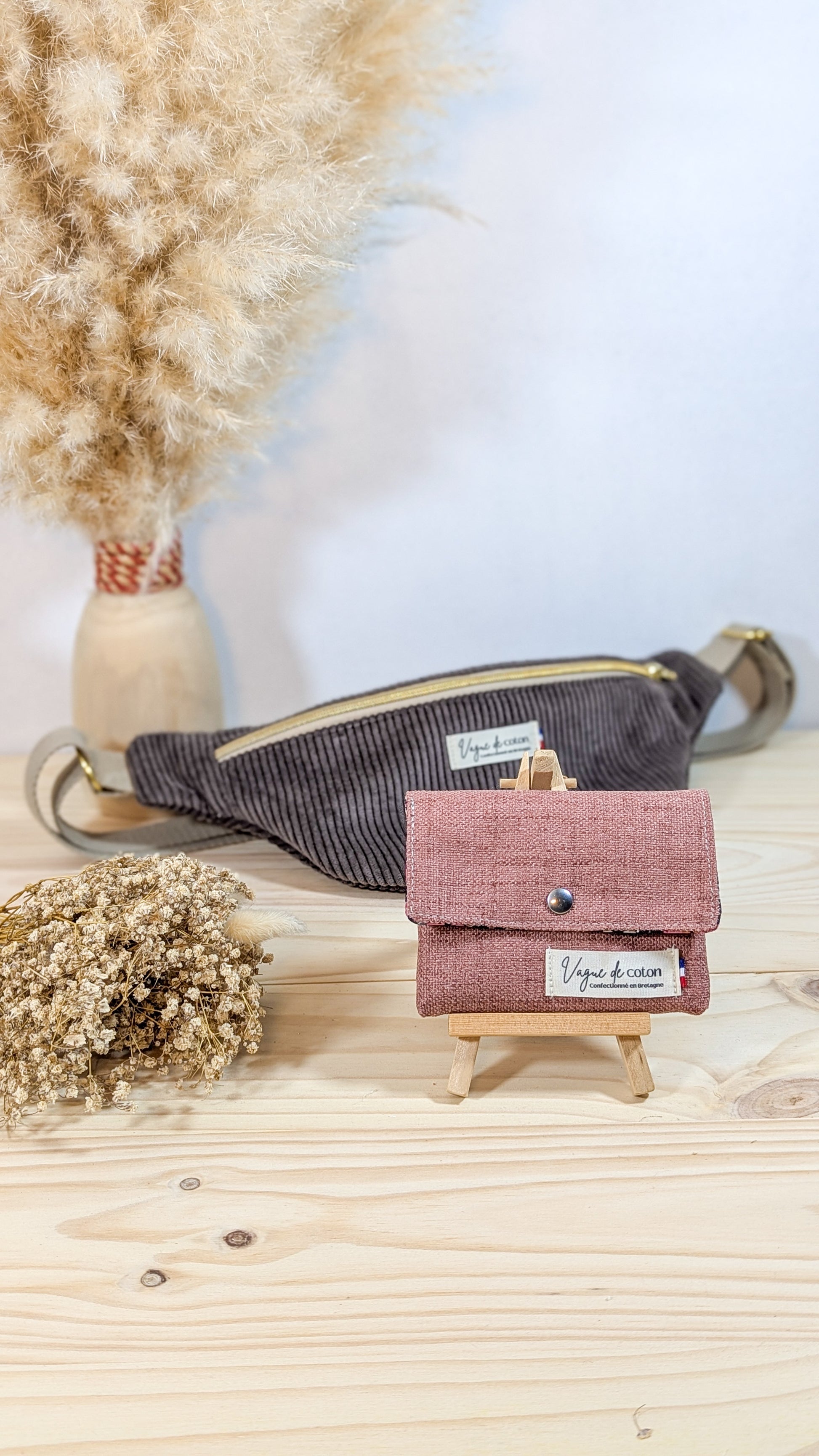 Porte-monnaie Rose intérieur marine