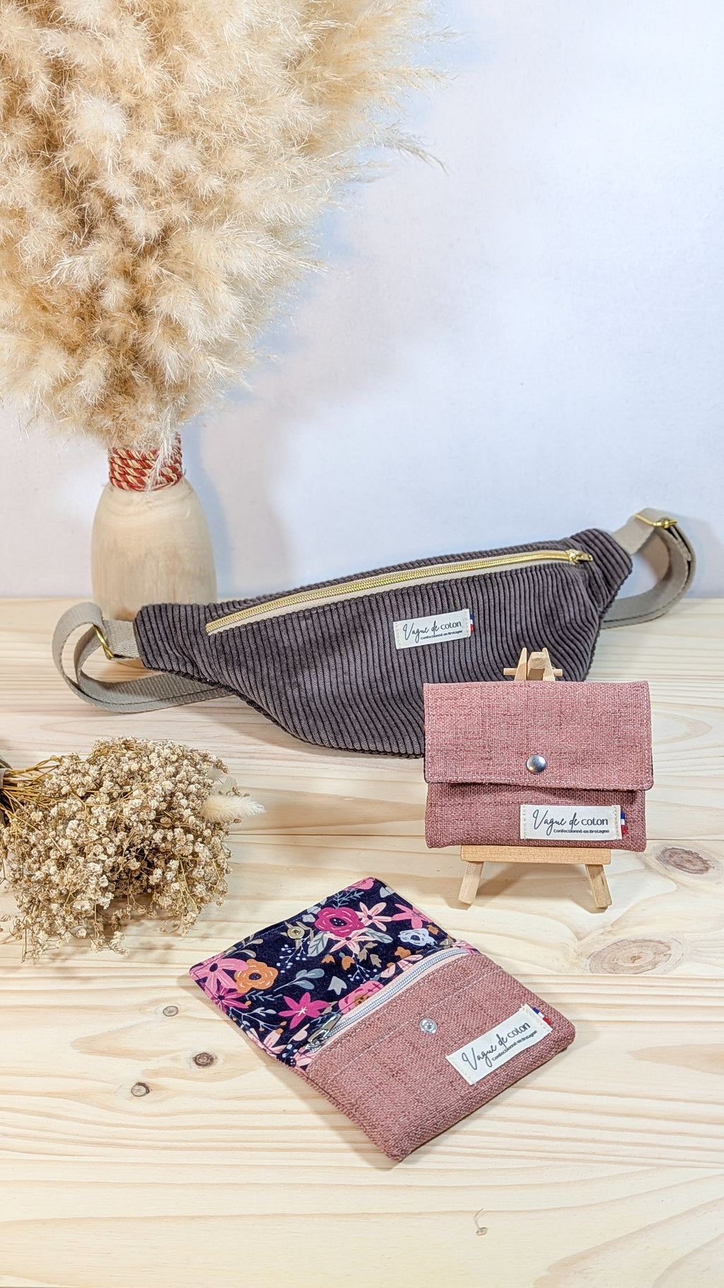 Porte-monnaie Rose intérieur marine