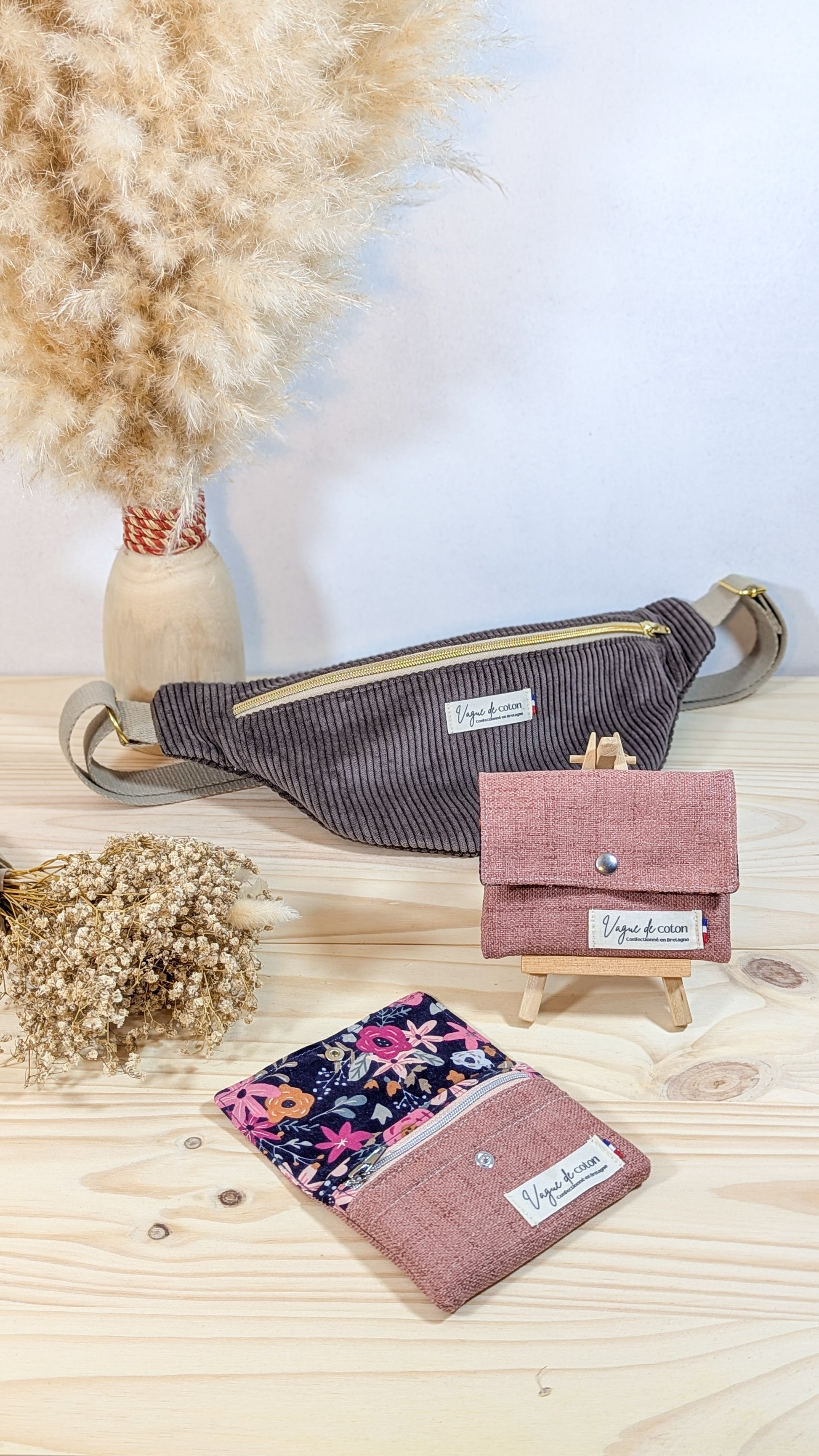 Porte-monnaie Rose intérieur marine