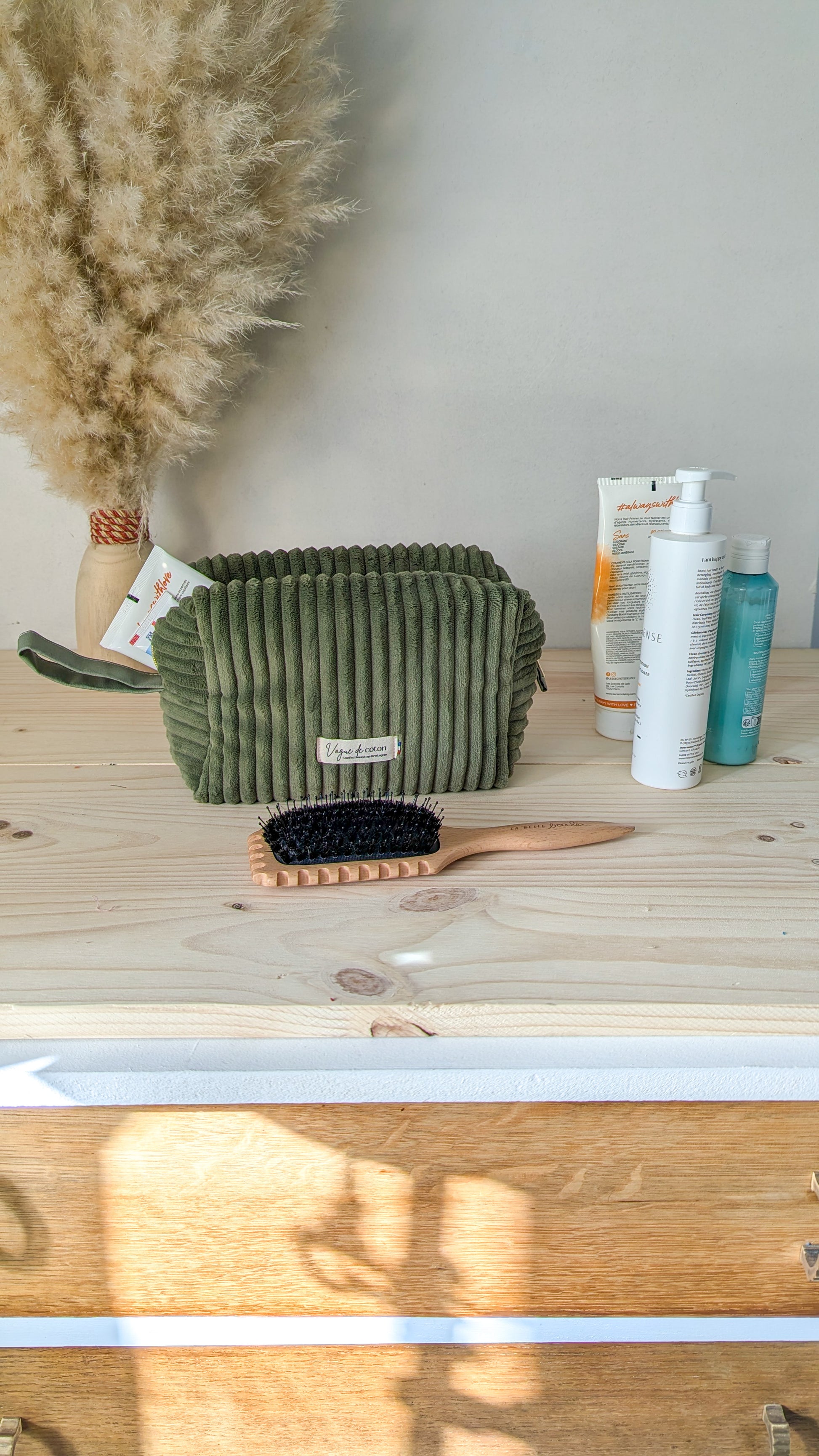 Grande trousse de toilette Velours grosses côtes