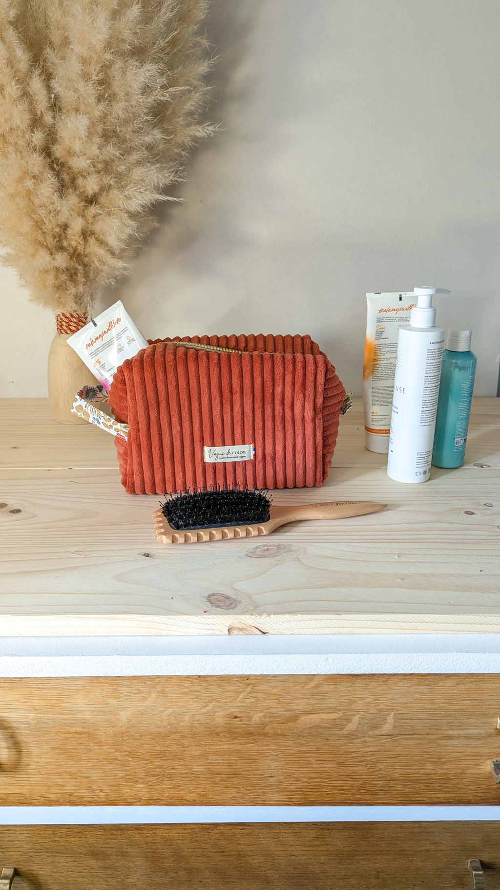 Grande trousse de toilette Velours grosses côtes