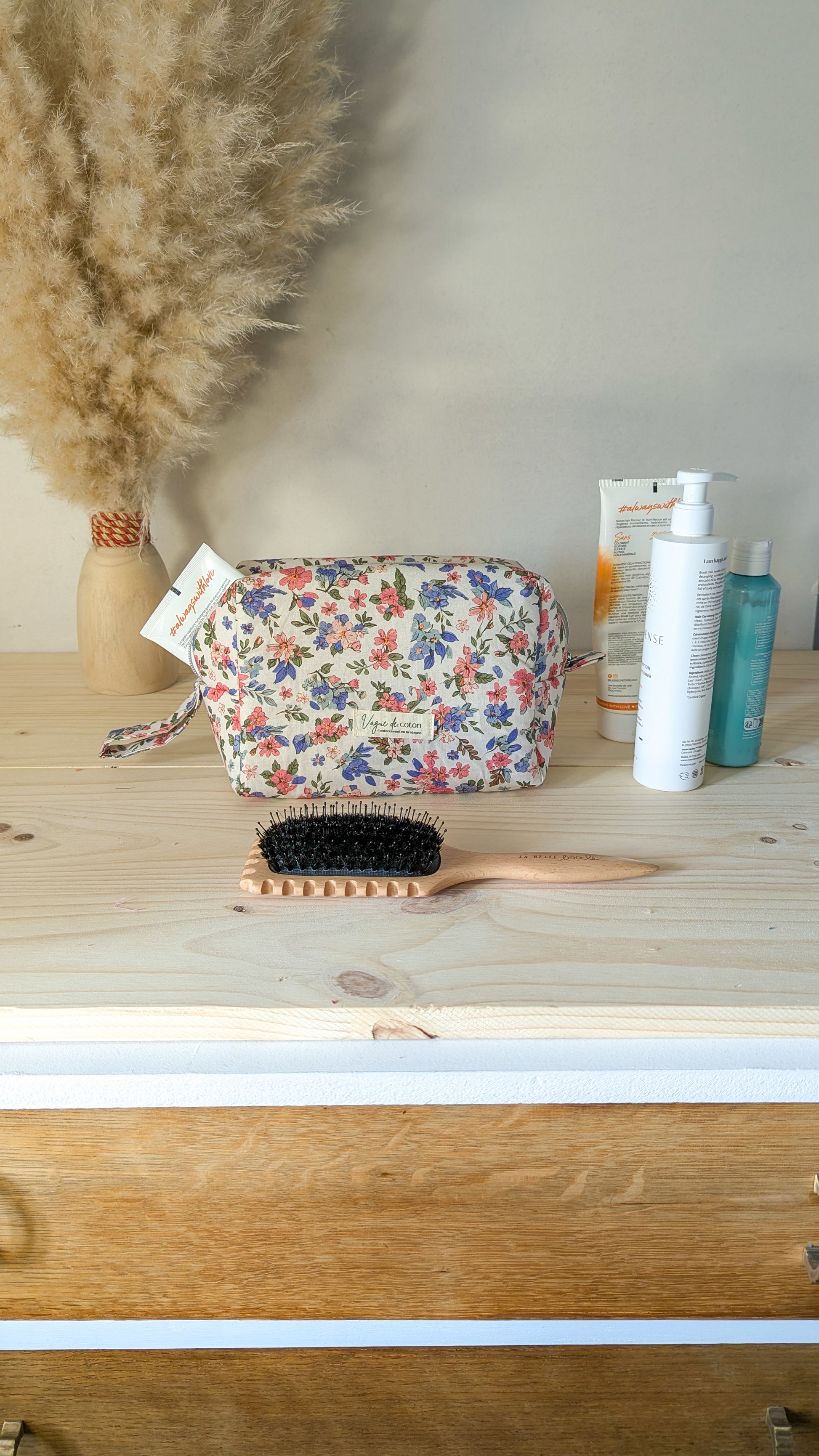 Grande trousse de toilette Fleurs vintage