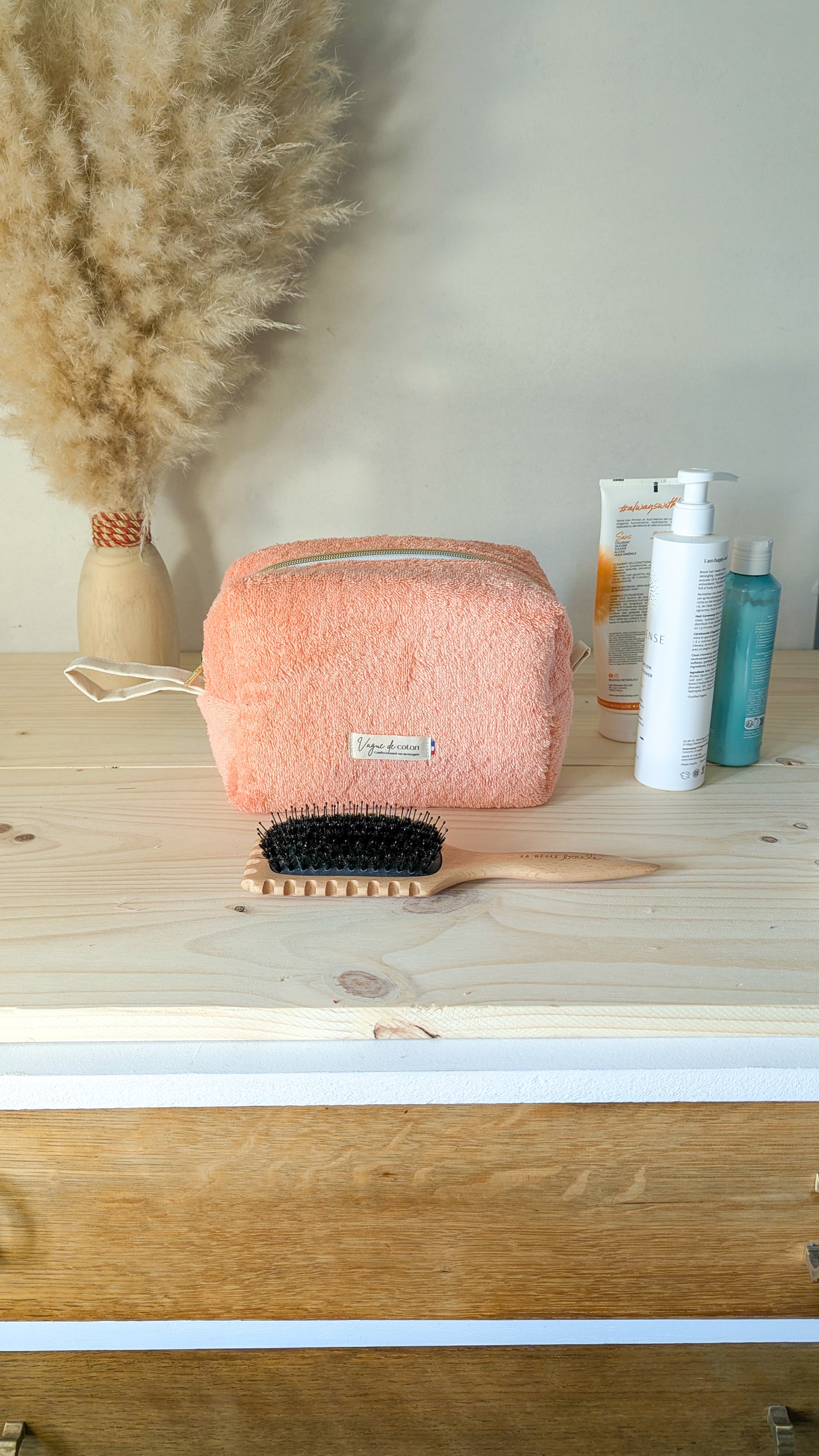 Grande trousse de toilette en éponge - plusieurs coloris