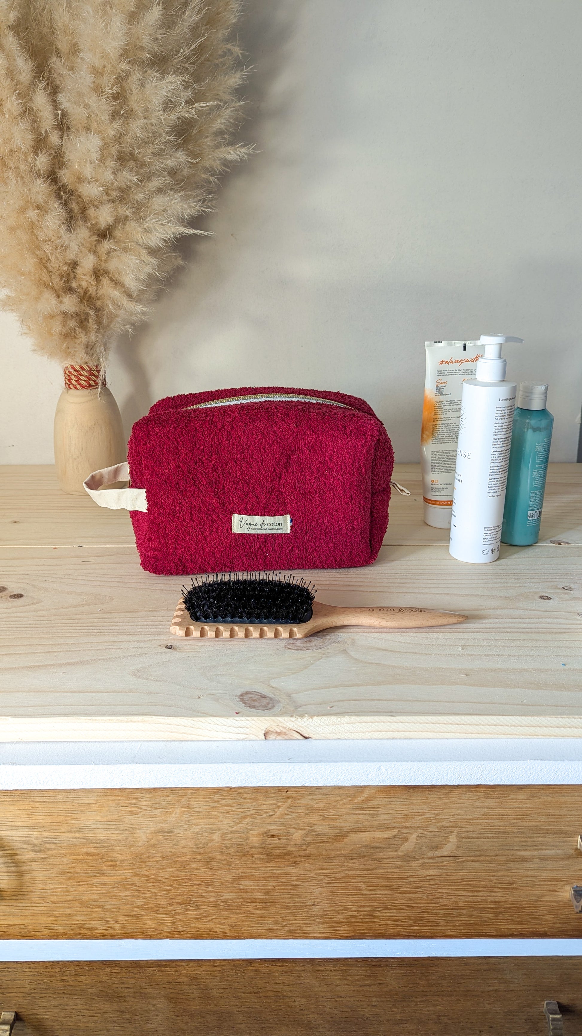 Grande trousse de toilette en éponge - plusieurs coloris