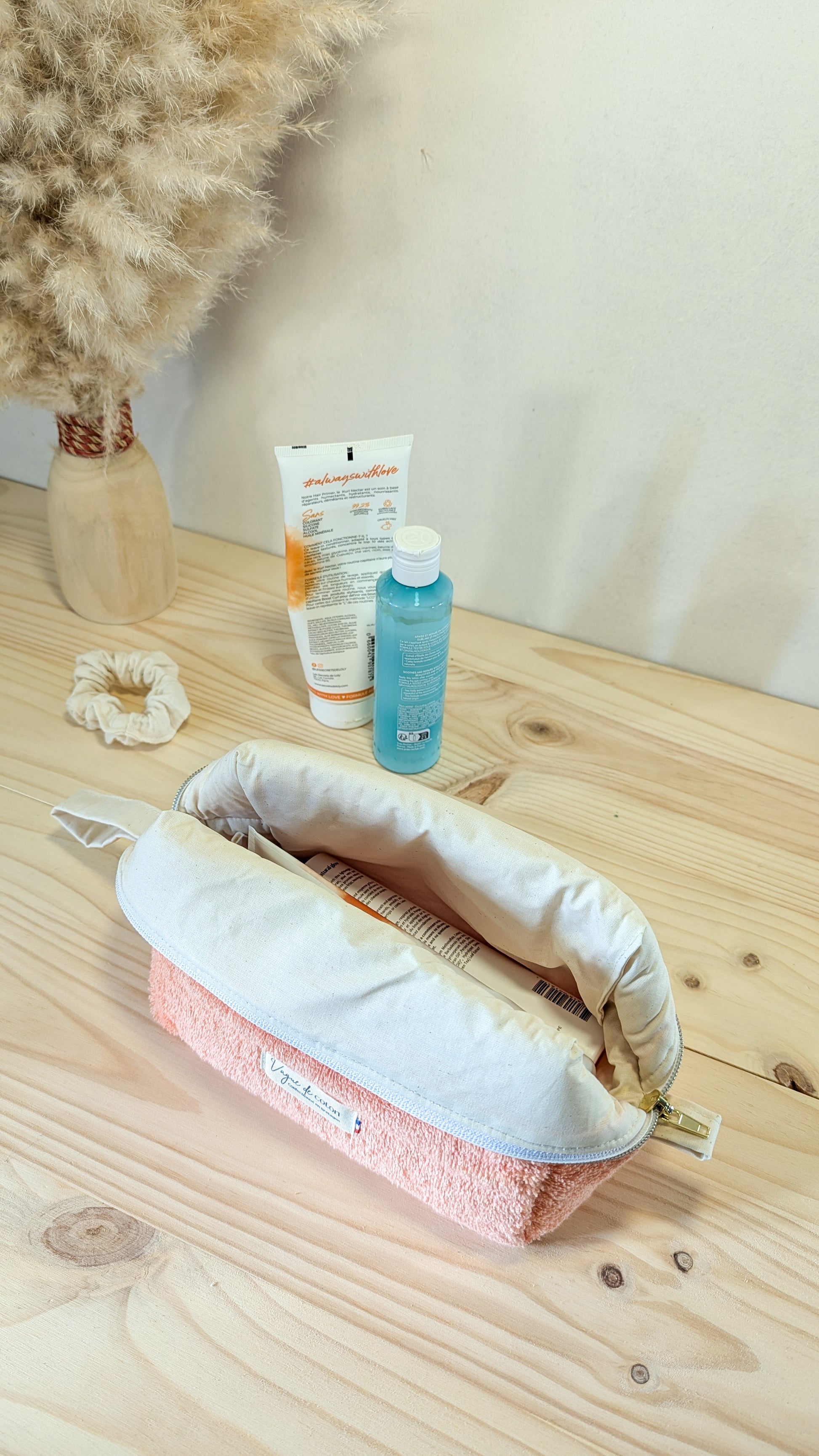 Grande trousse de toilette en éponge - plusieurs coloris