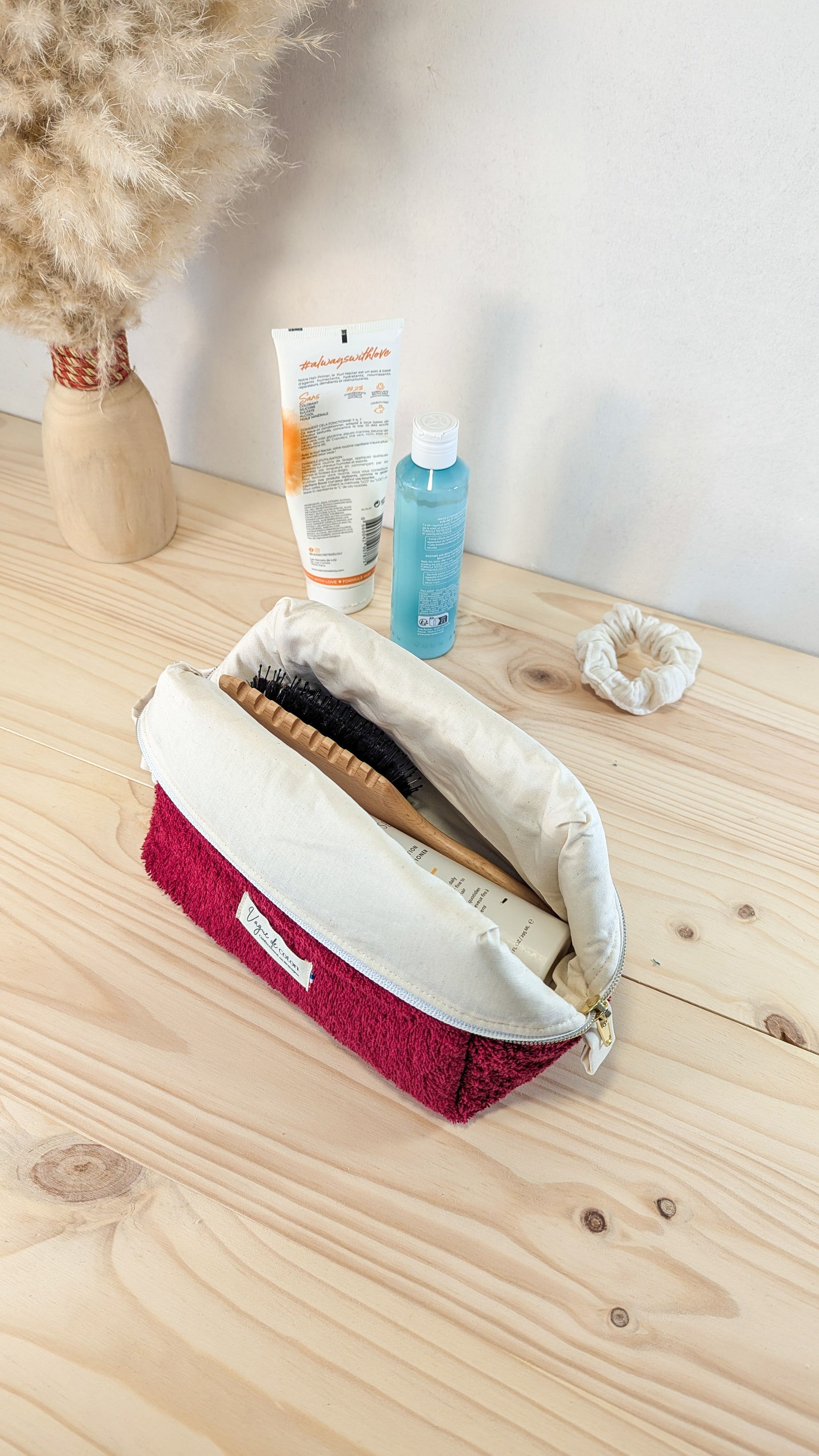 Grande trousse de toilette en éponge - plusieurs coloris