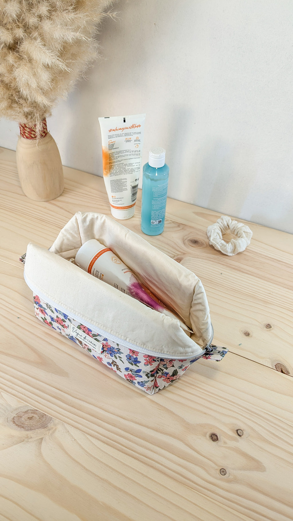 Grande trousse de toilette Fleurs vintage