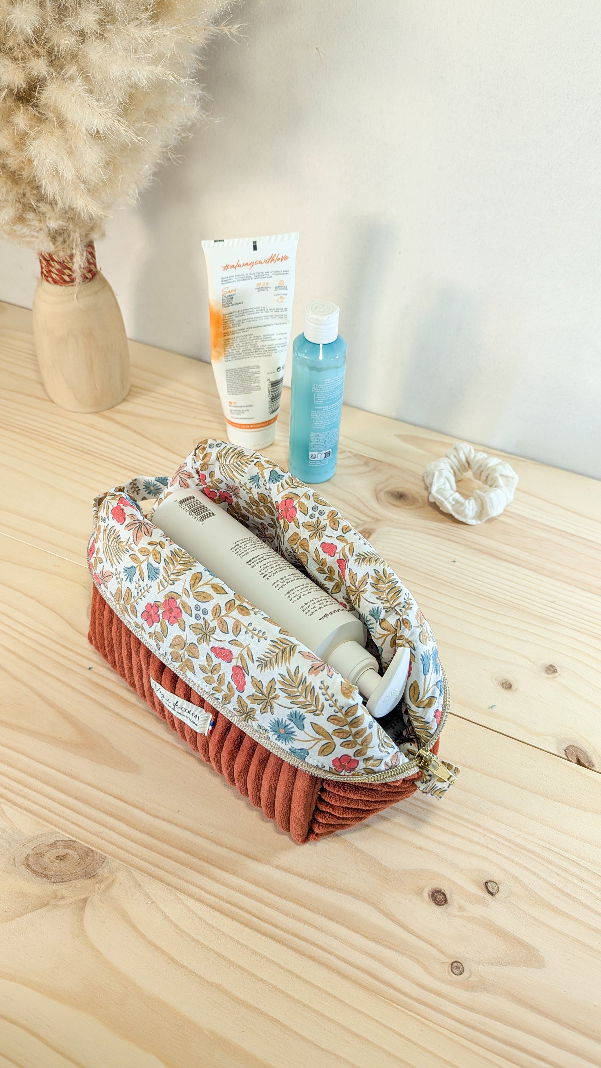 Grande trousse de toilette Velours grosses côtes