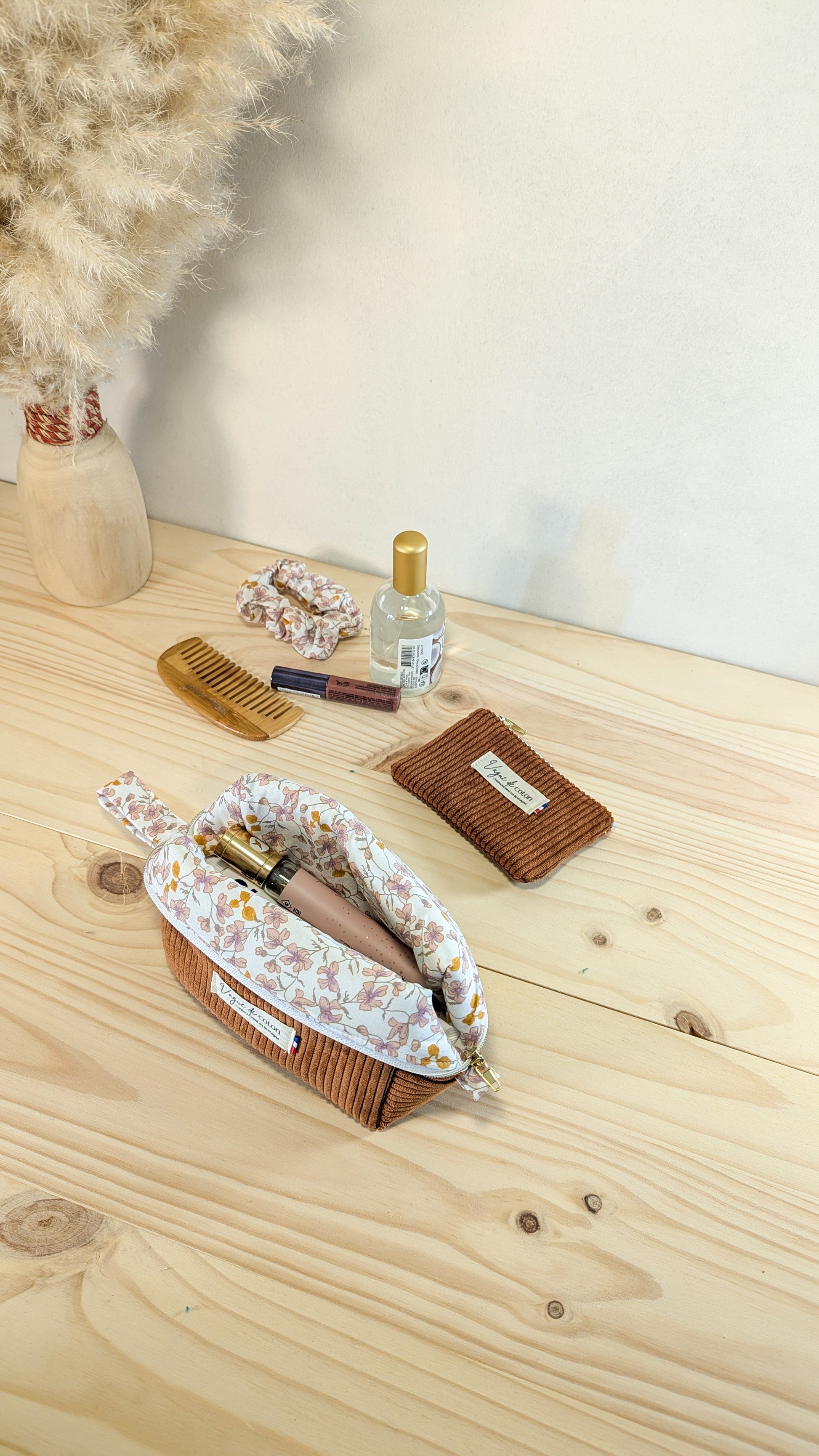 Petite trousse de toilette Velours côtelé - plusieurs coloris