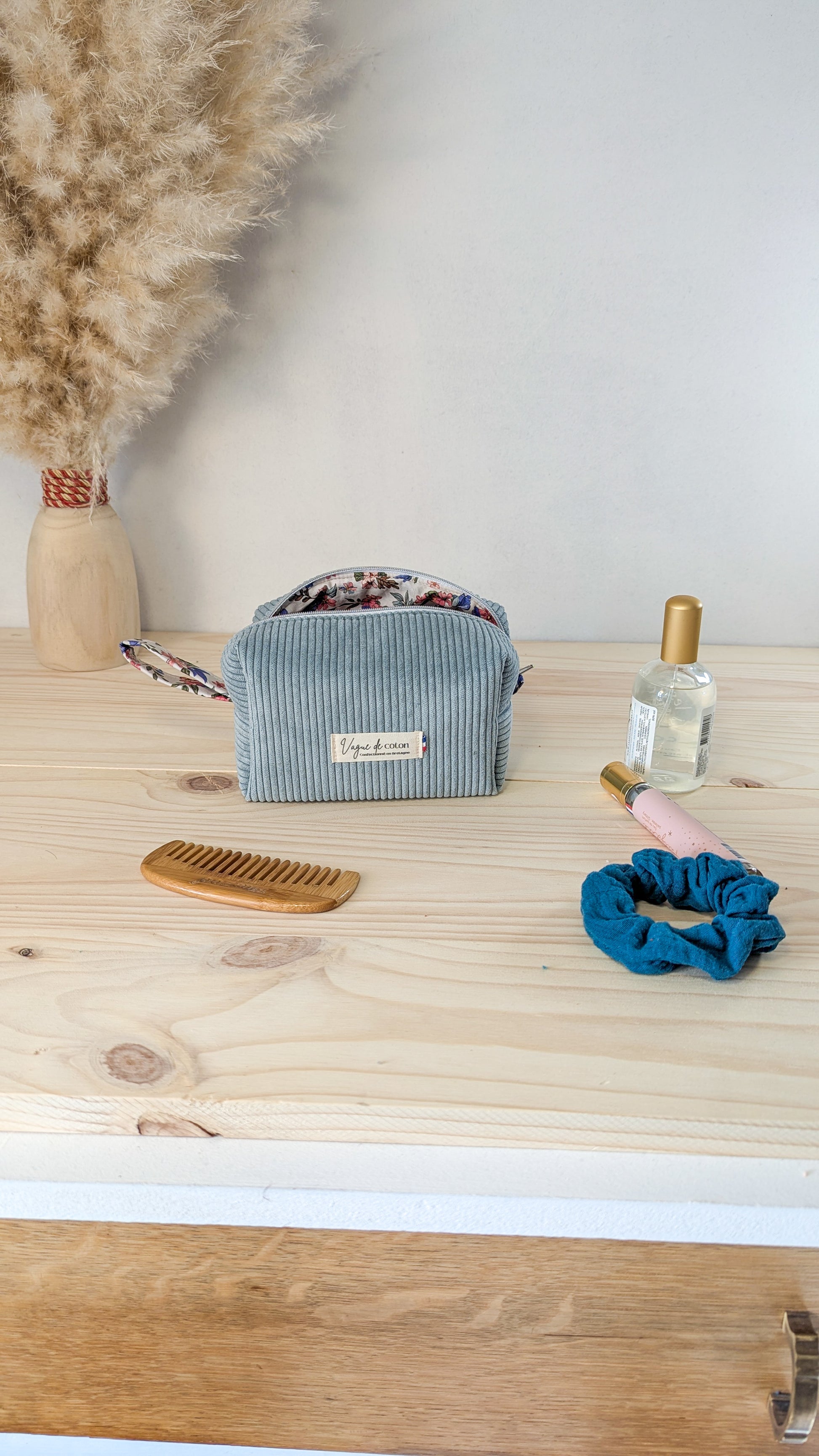 Petite trousse de toilette Velours côtelé - plusieurs coloris