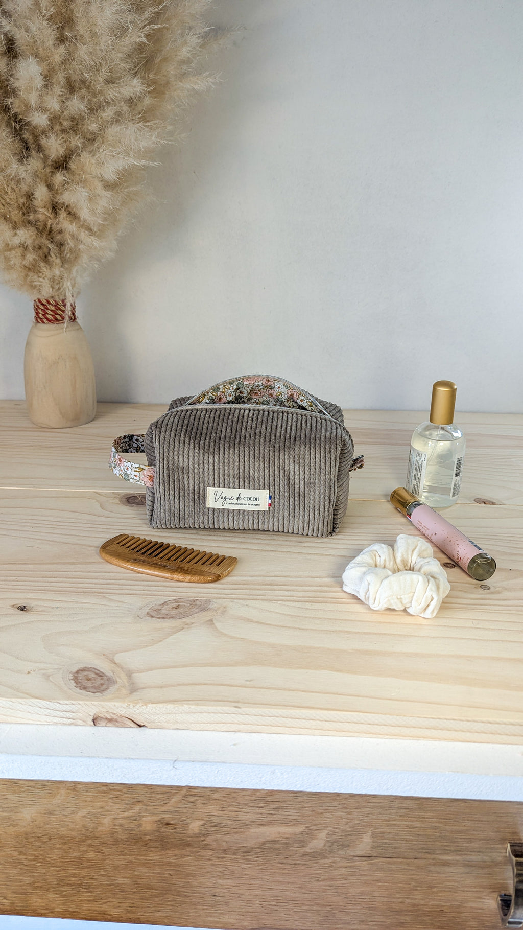 Petite trousse de toilette Velours côtelé - plusieurs coloris