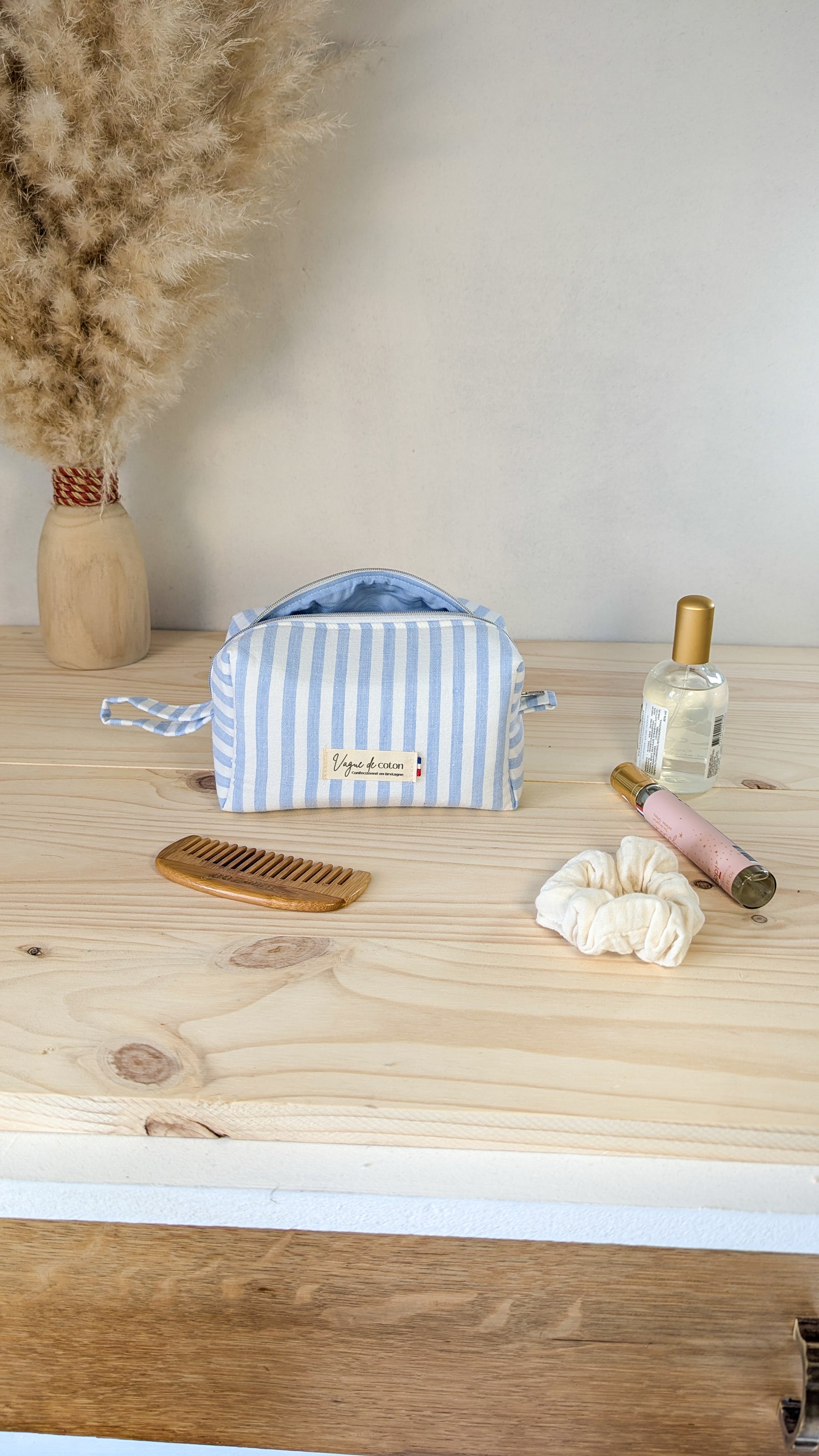 Petite trousse de toilette Rayures bleues