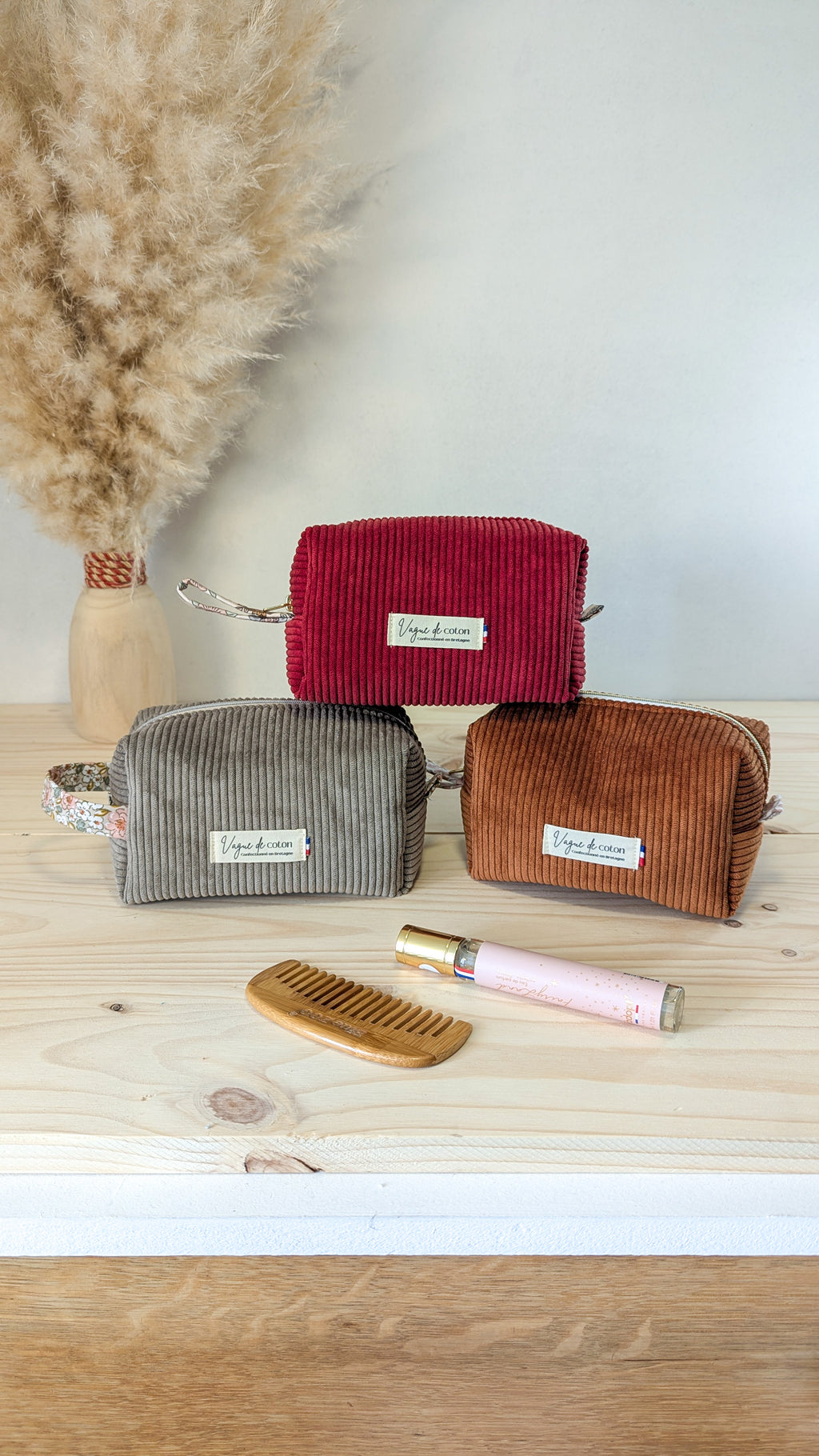 Petite trousse de toilette Velours côtelé - plusieurs coloris