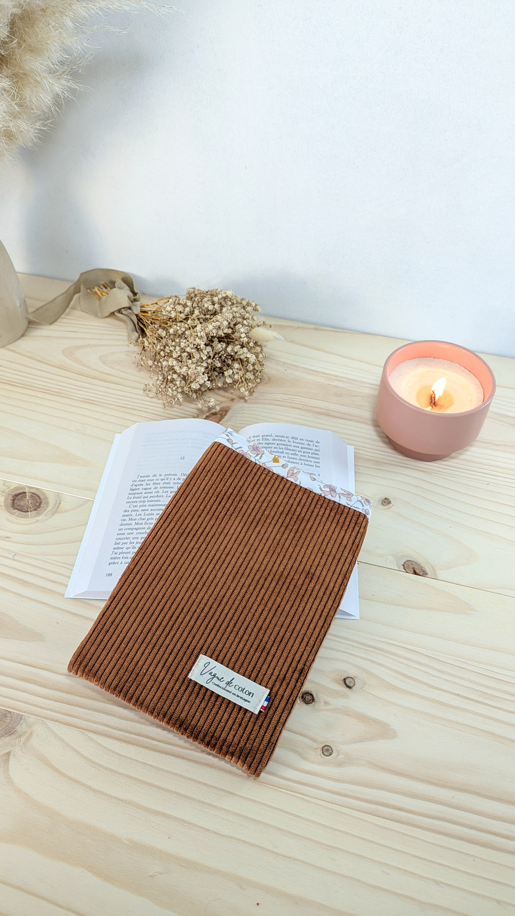 Pochette à livre Velours côtelé - coloris au choix