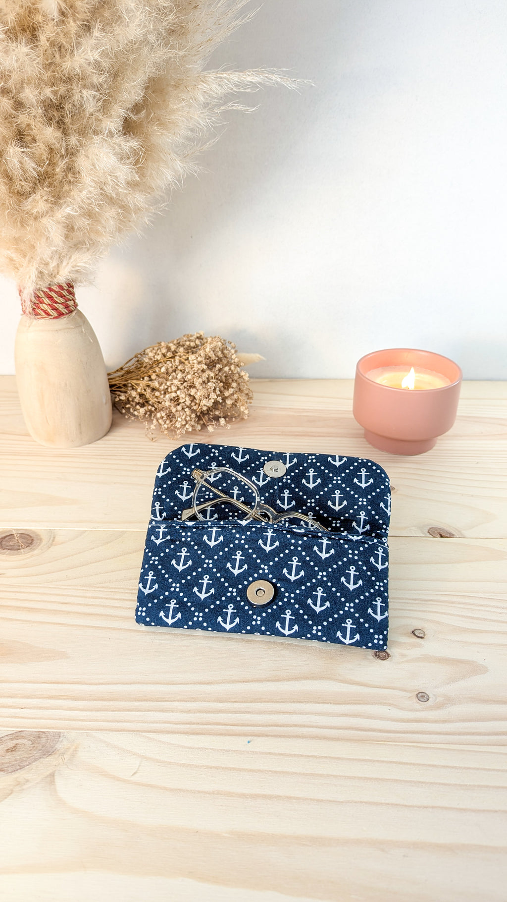 Etui à lunettes Ancres marine