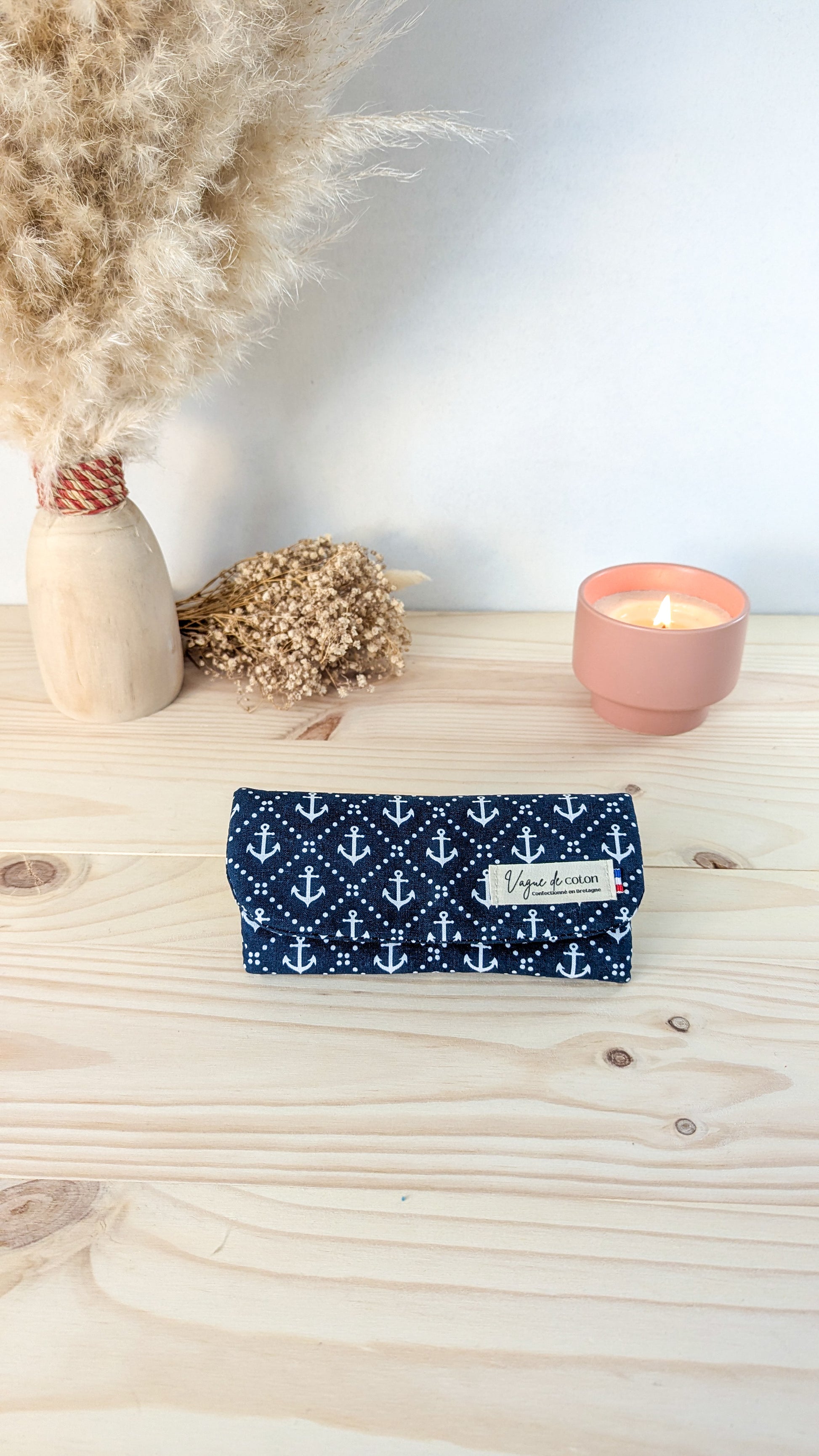 Etui à lunettes Ancres marine