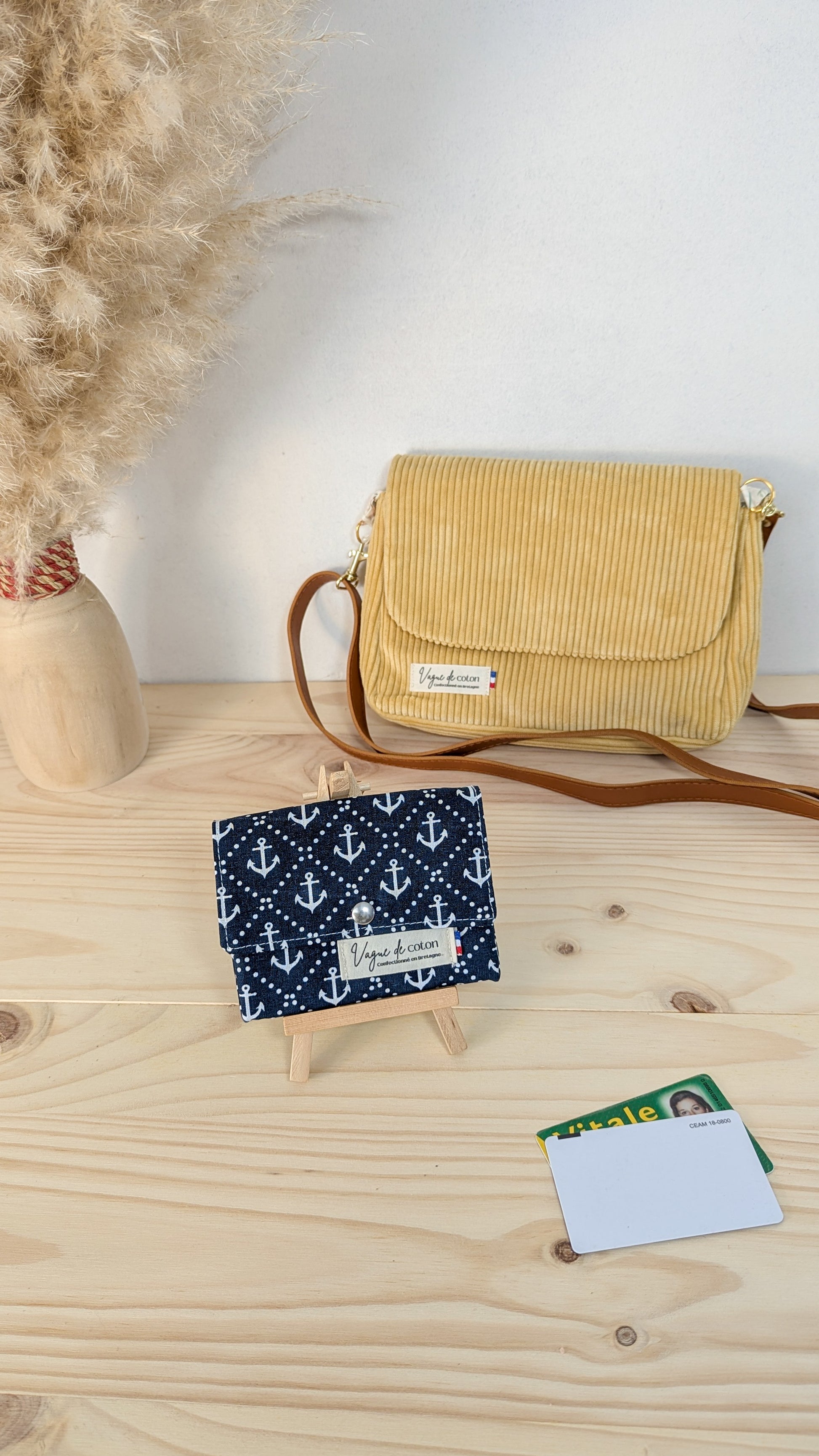 Porte-monnaie Ancres marine