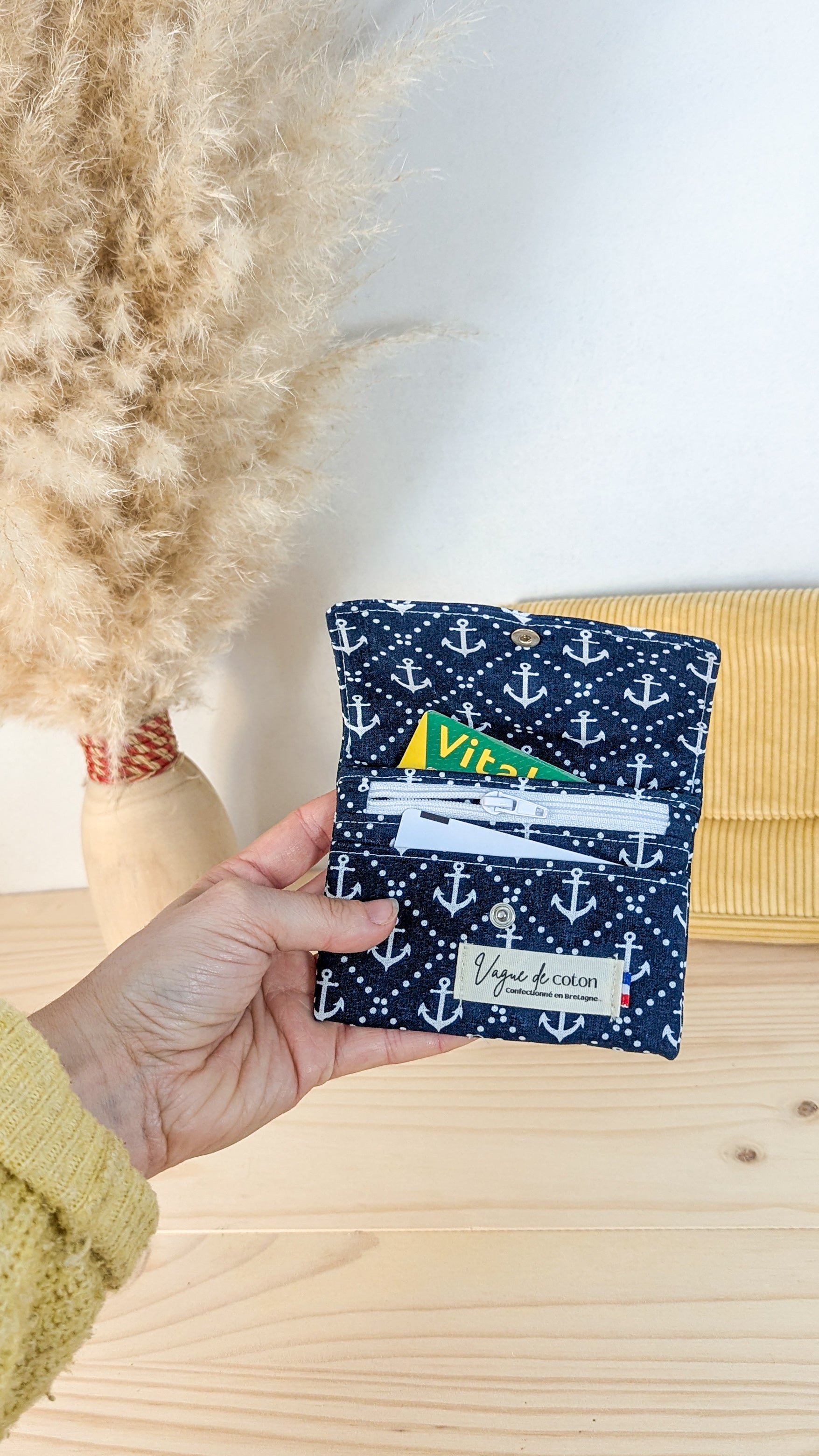 Porte-monnaie Ancres marine