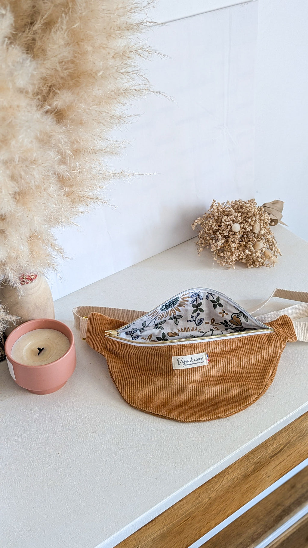 Sac banane Velours de coton
