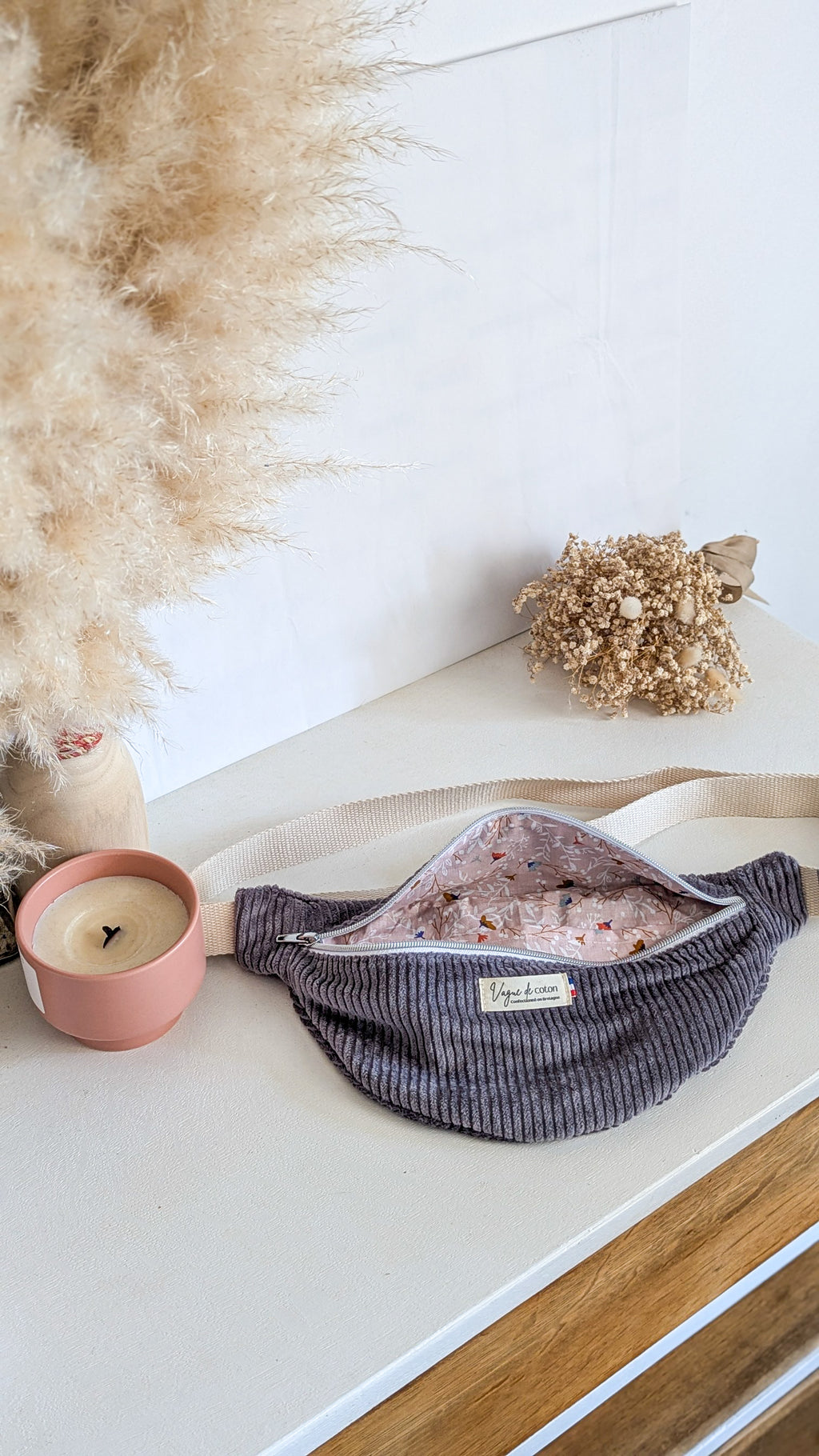 Sac banane Velours de coton