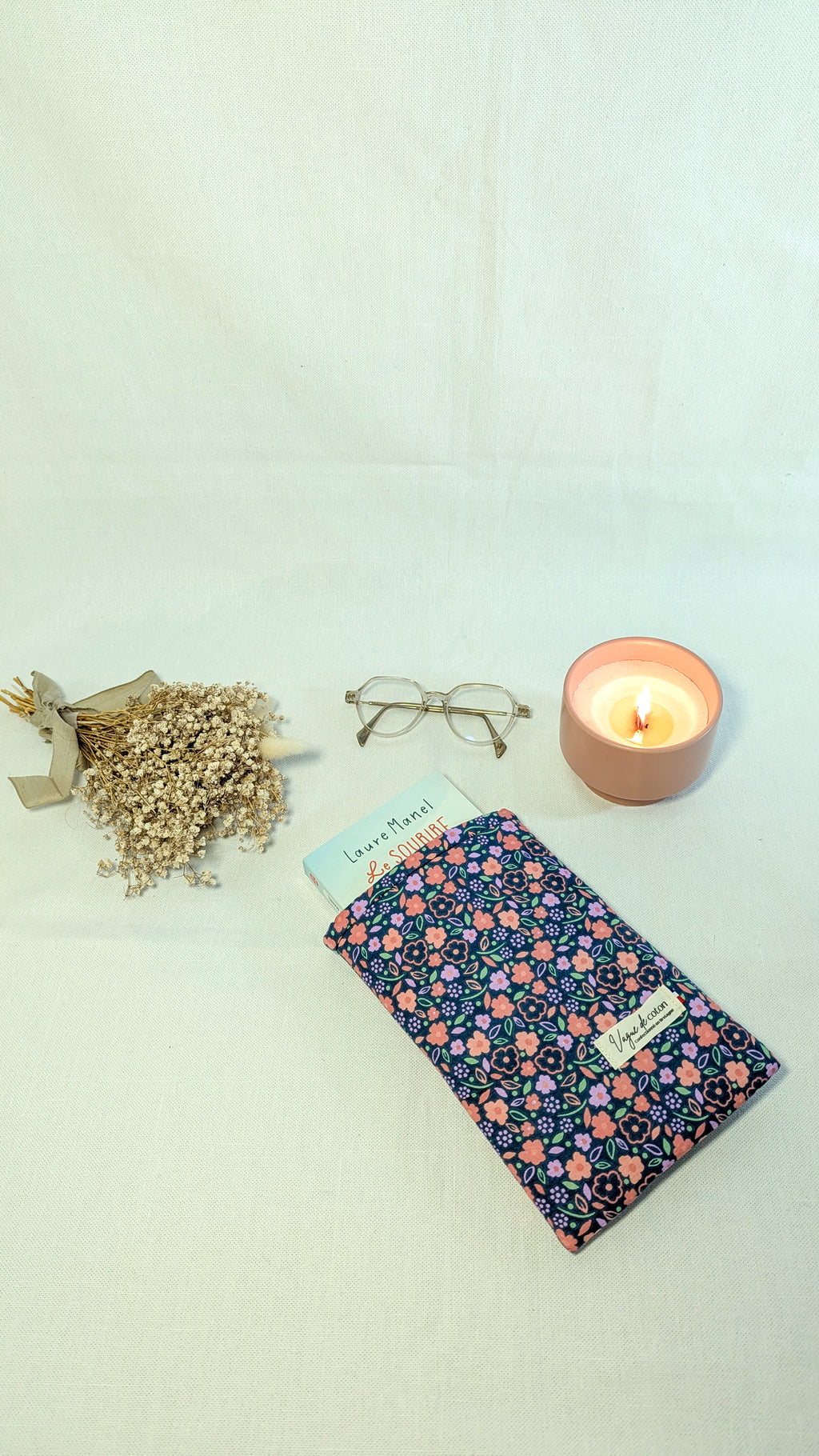 Pochette à livre bleu corail