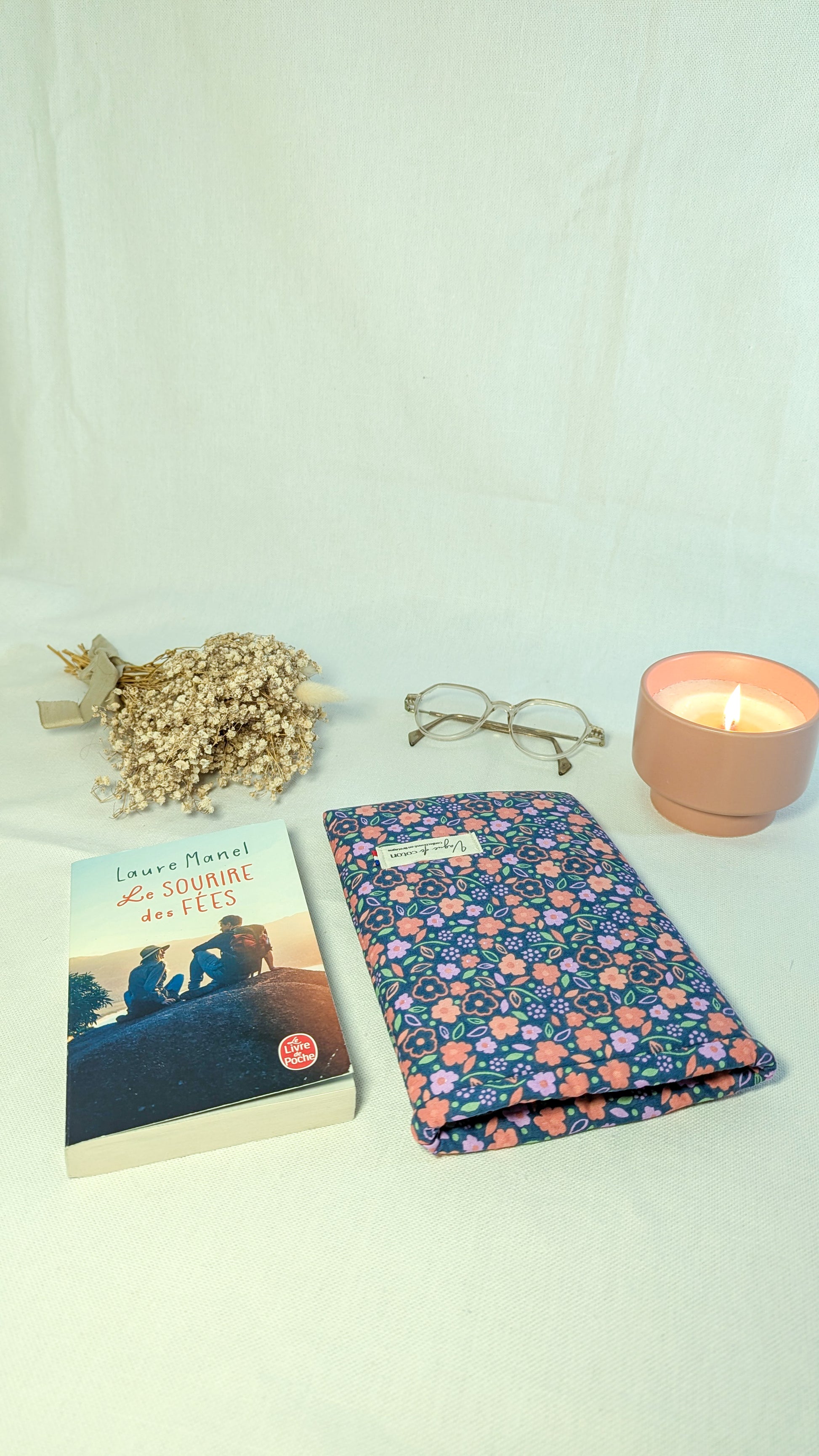 Pochette à livre bleu corail