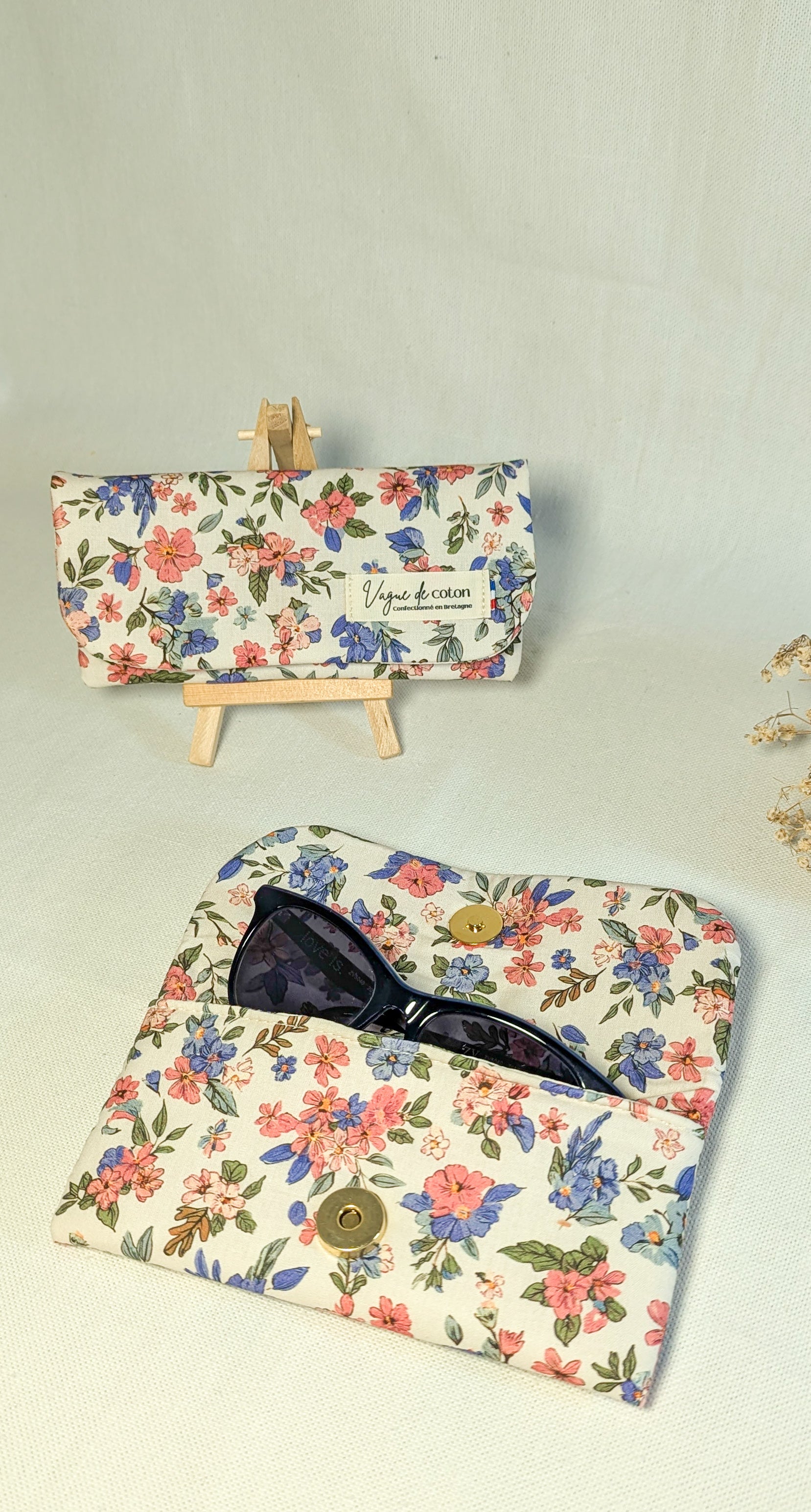 Etui à lunettes Fleurs vintage