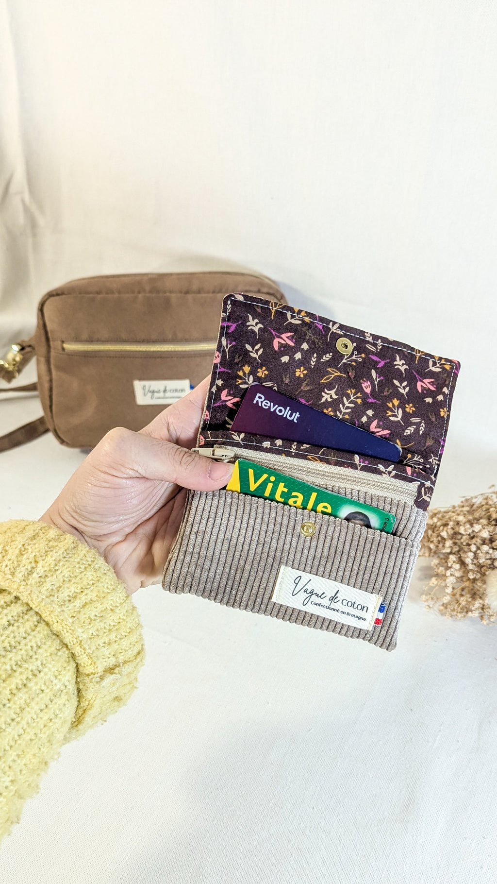 Porte-monnaie Velours de coton