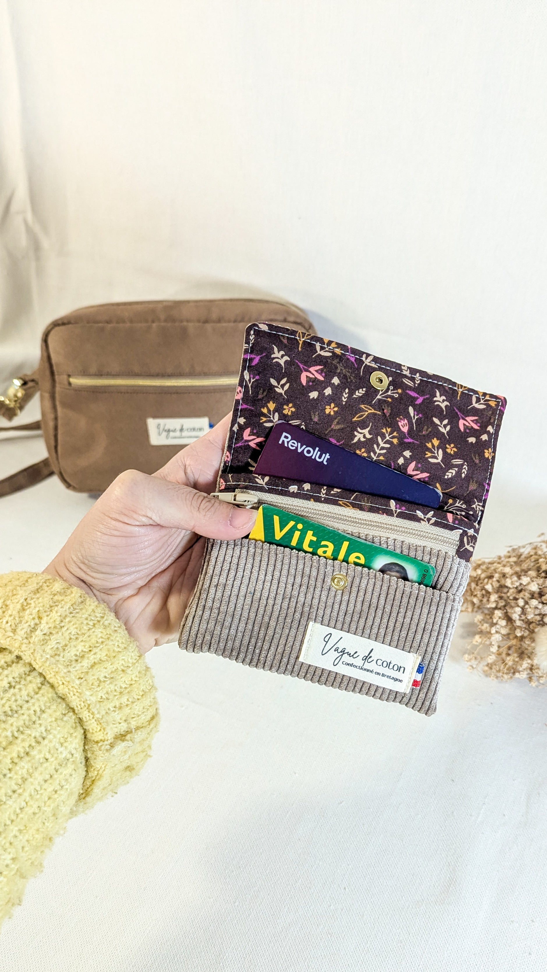 Porte-monnaie Velours de coton