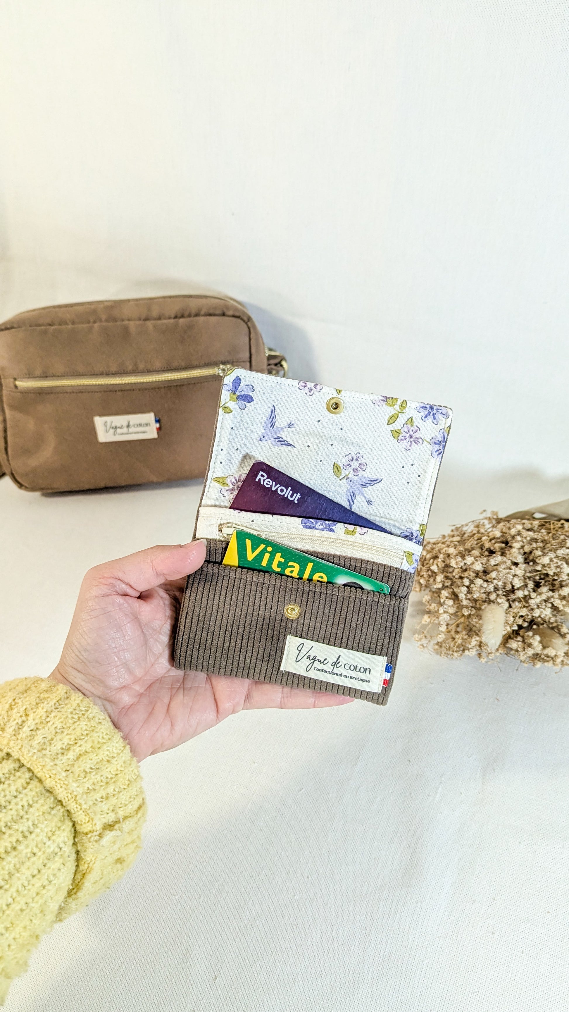 Porte-monnaie Velours de coton