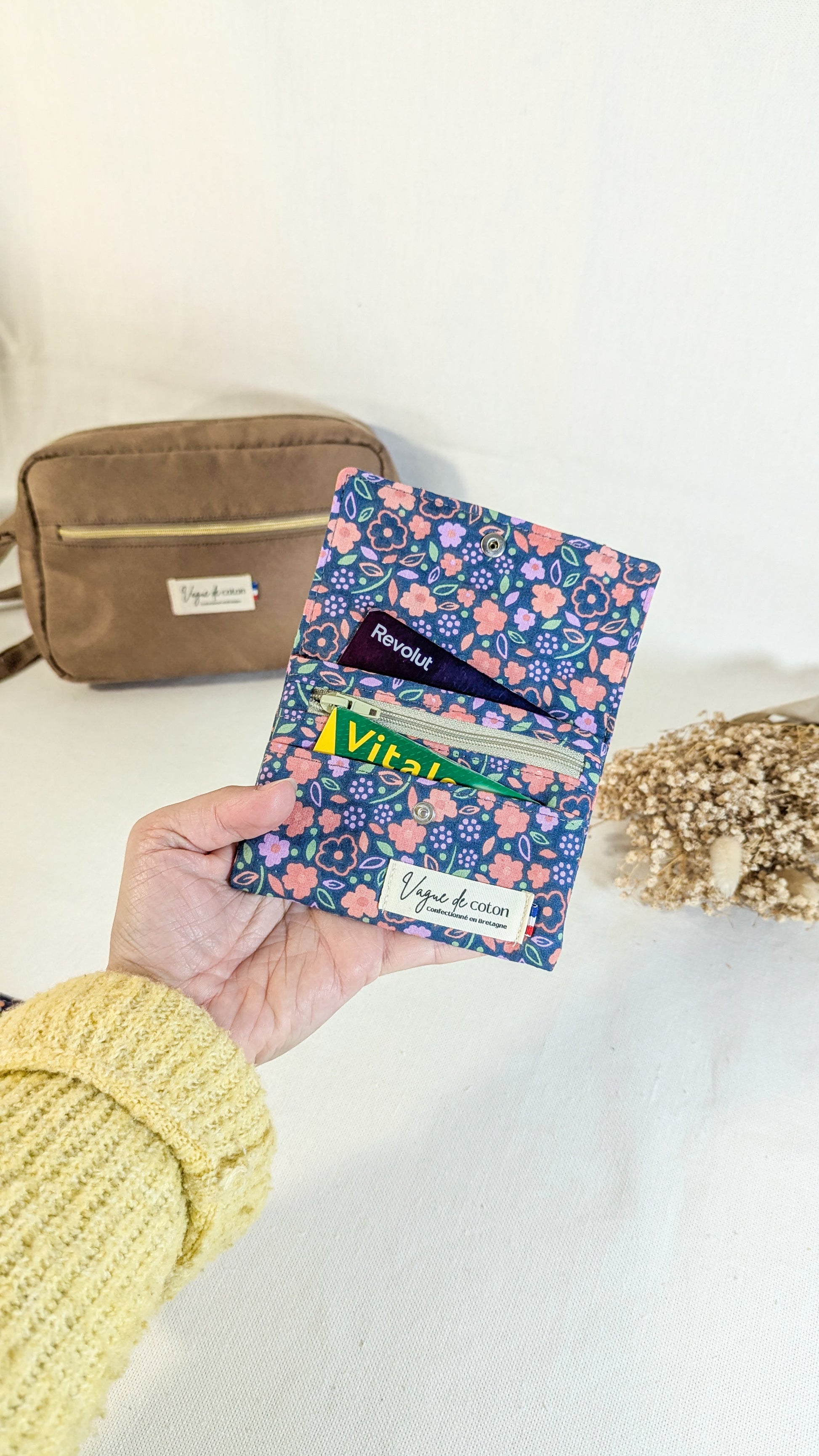 Porte-monnaie bleu corail