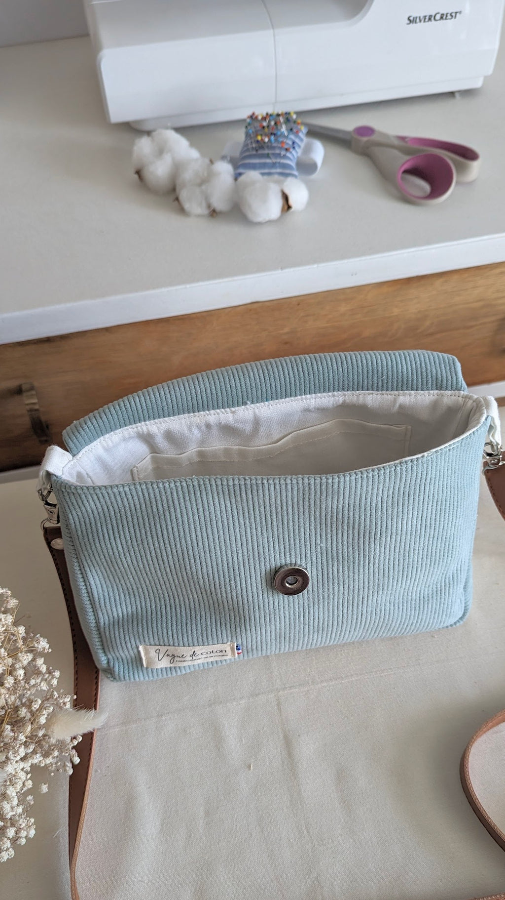 Sacoche bandoulière Velours de coton