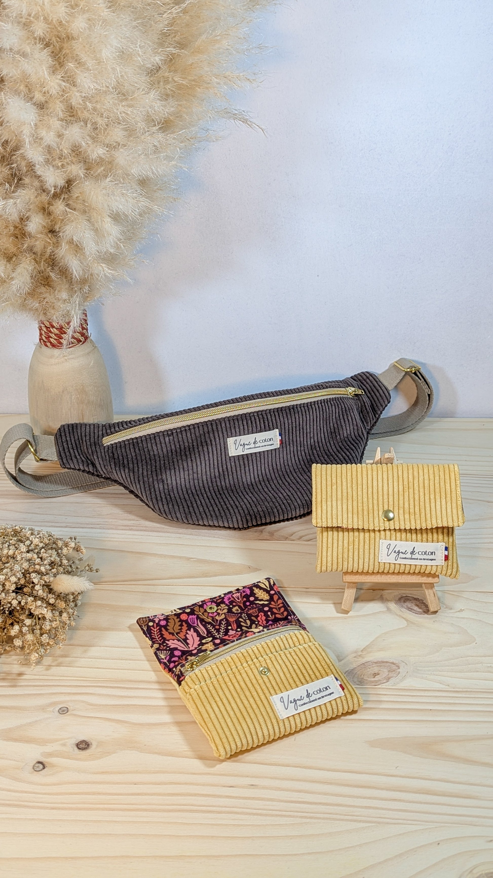 Porte-monnaie Velours côtelé