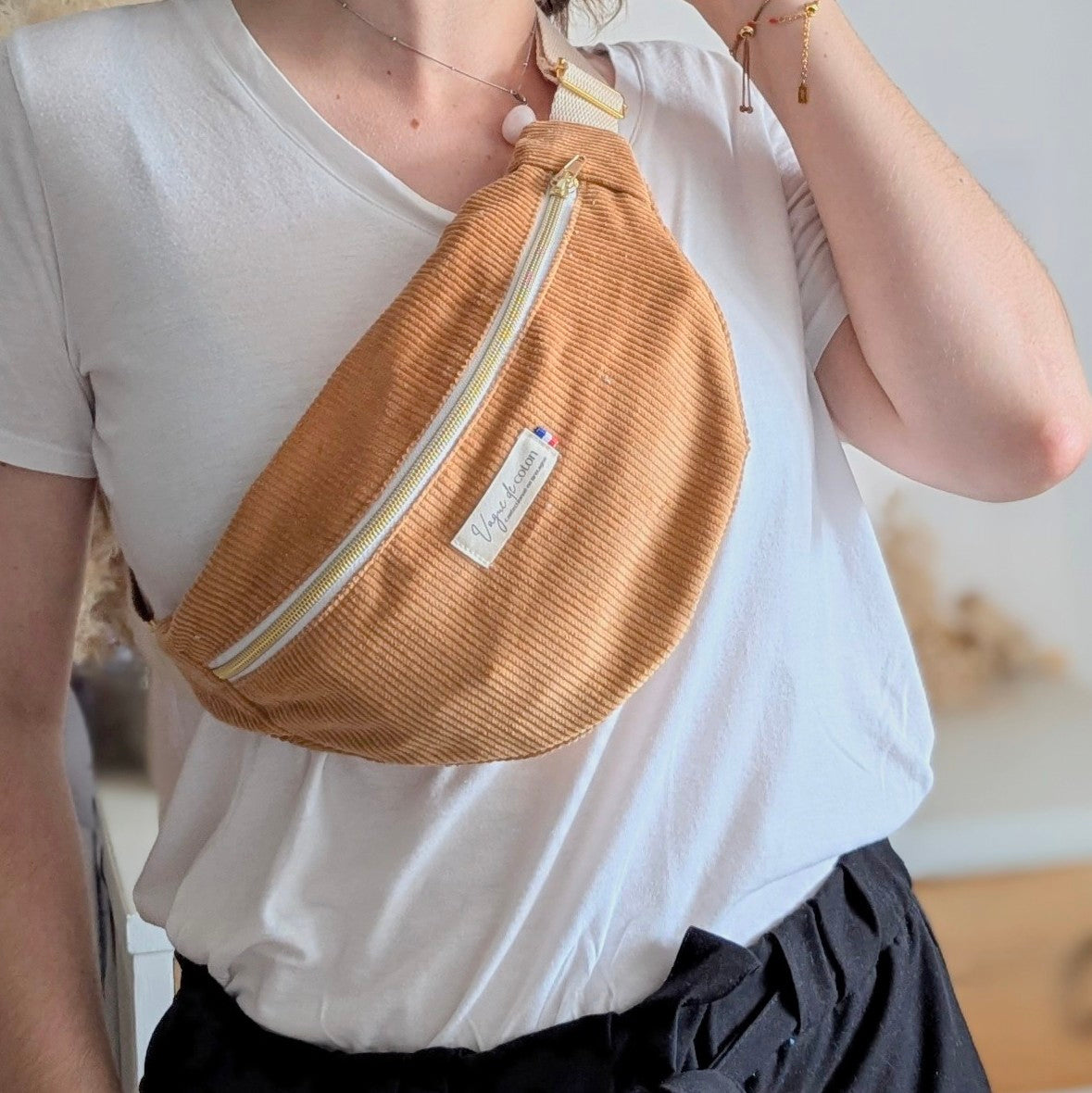 Sac banane Velours de coton