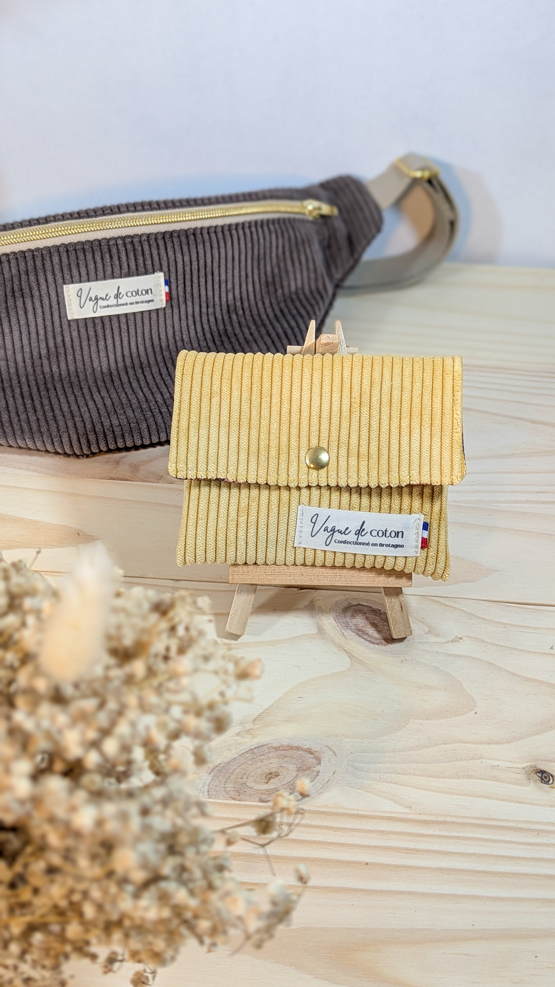 Porte-monnaie Velours côtelé