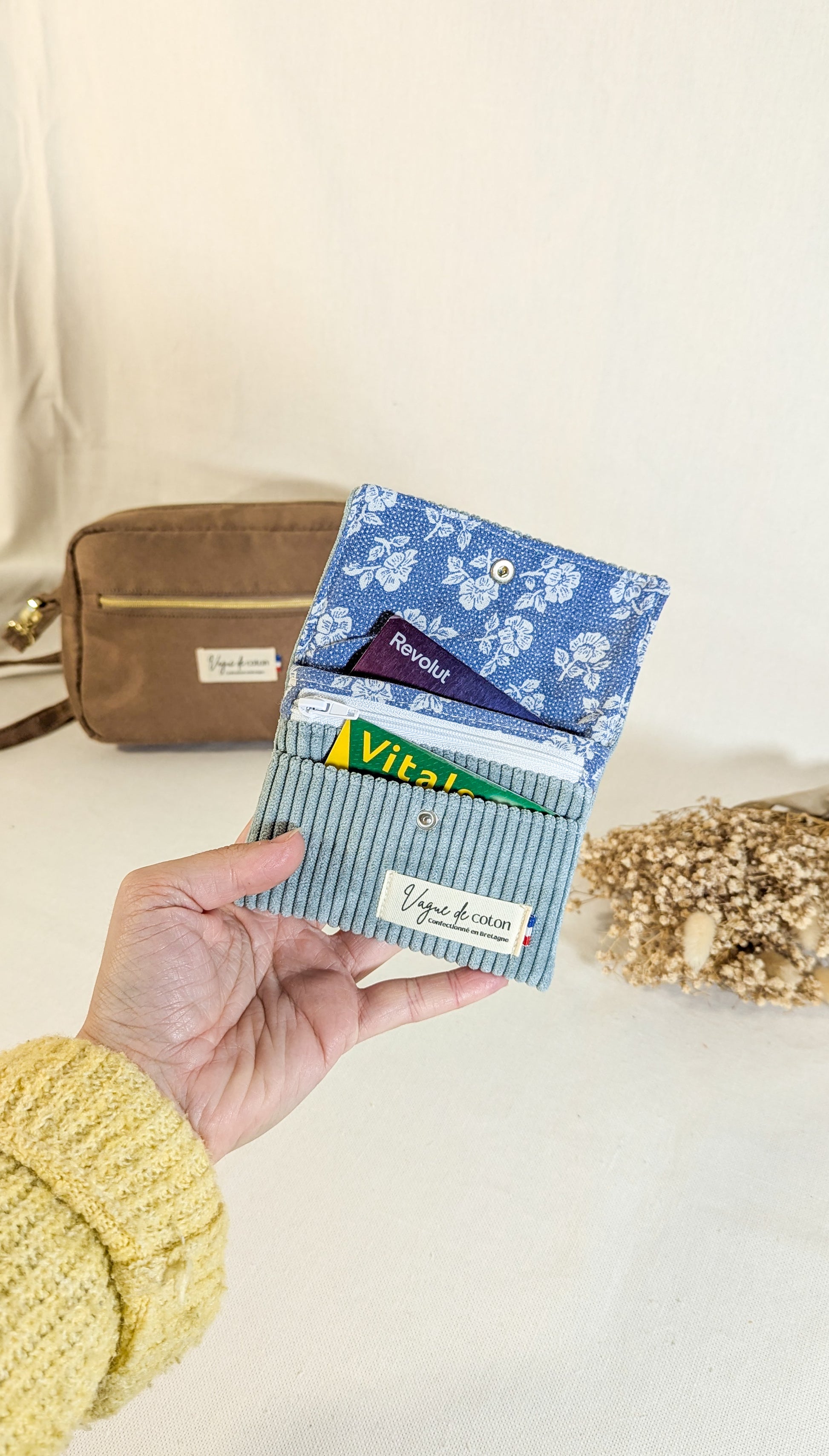 Porte-monnaie Velours côtelé