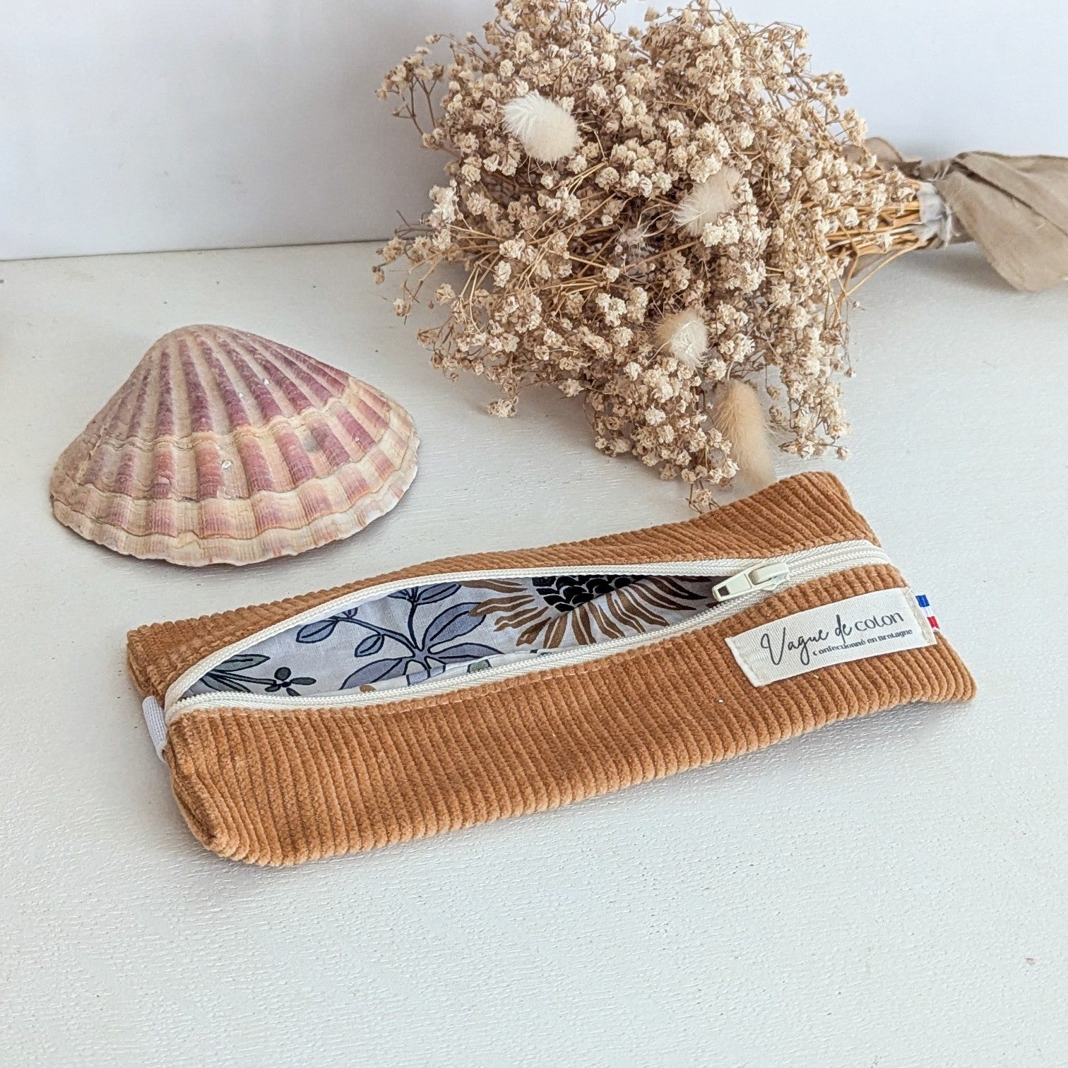 Trousse avec élastique Velours de coton