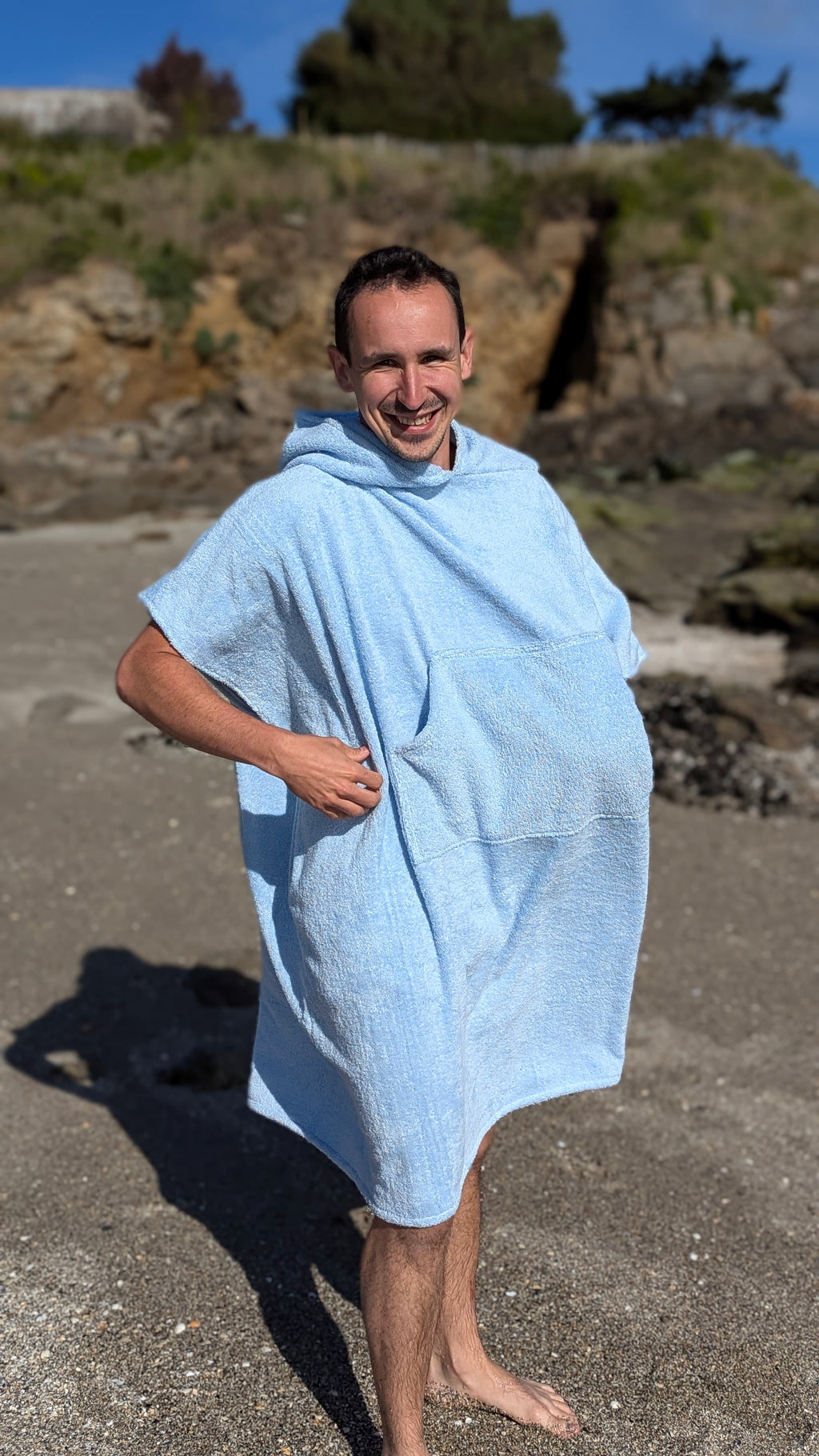 Poncho de bain adulte en éponge
