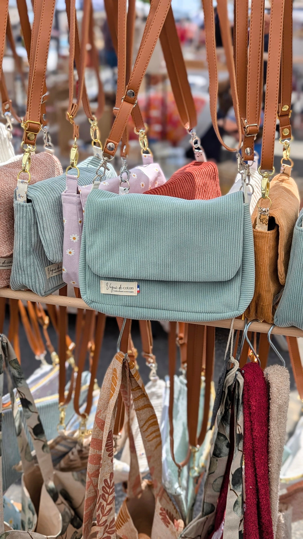 Sacoche bandoulière Velours de coton