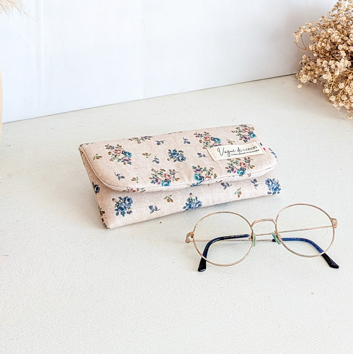 Etui à lunettes Fleurs vintage