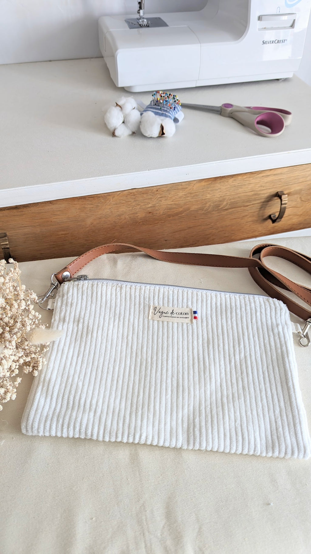 Pochette bandoulière Velours de coton