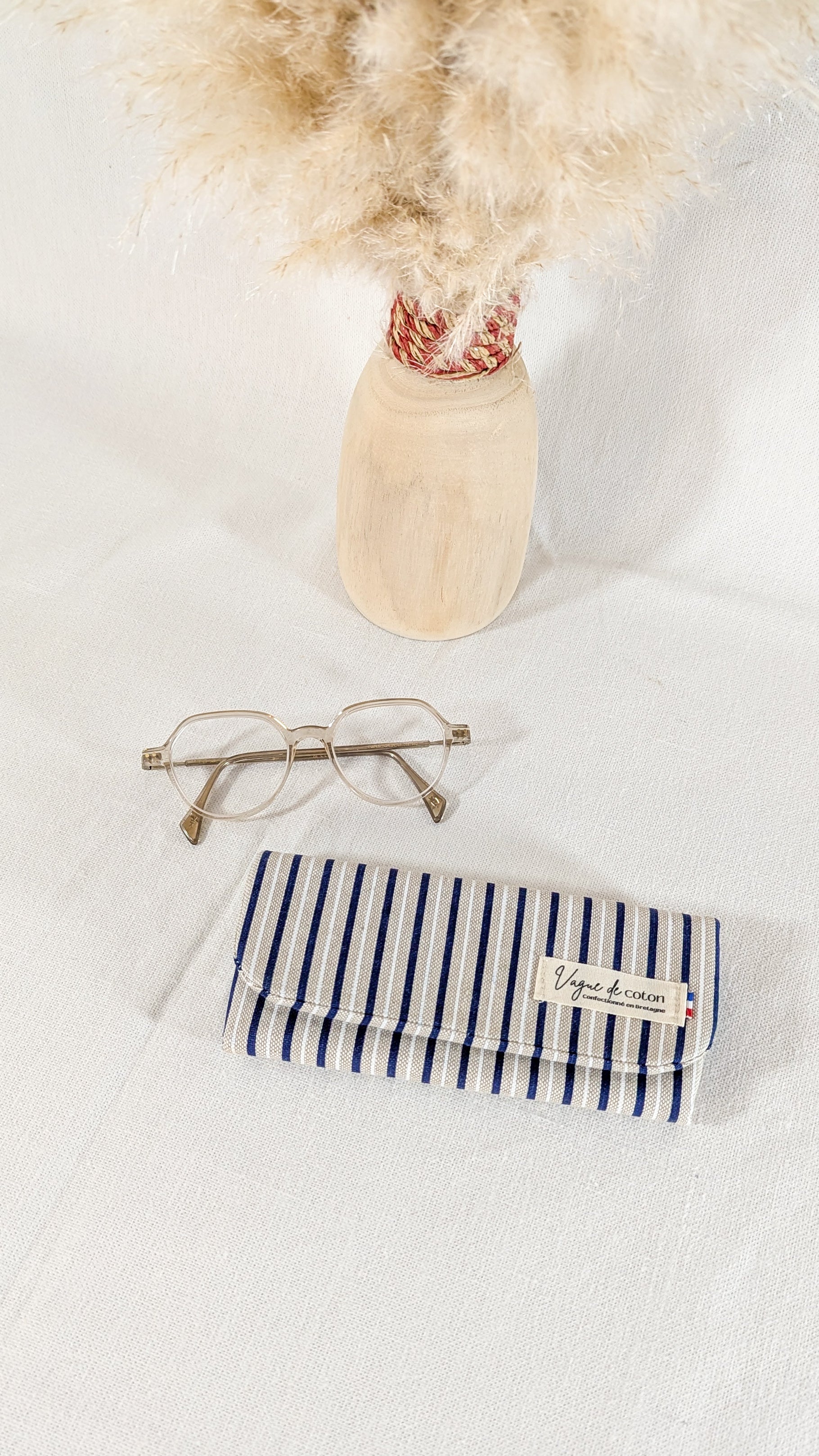 Etui à lunettes Rayures marines